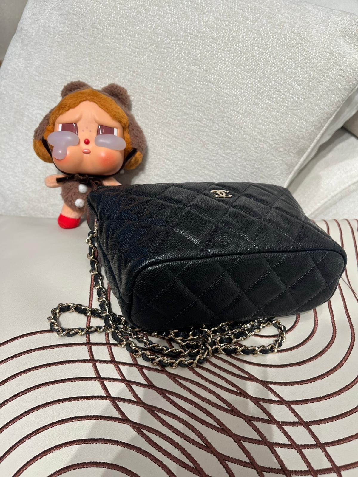 Chanel AP4386  黑色荔枝牛皮金扣 Authentic, 95%New ✅晶片✅Dust bag ✅Box