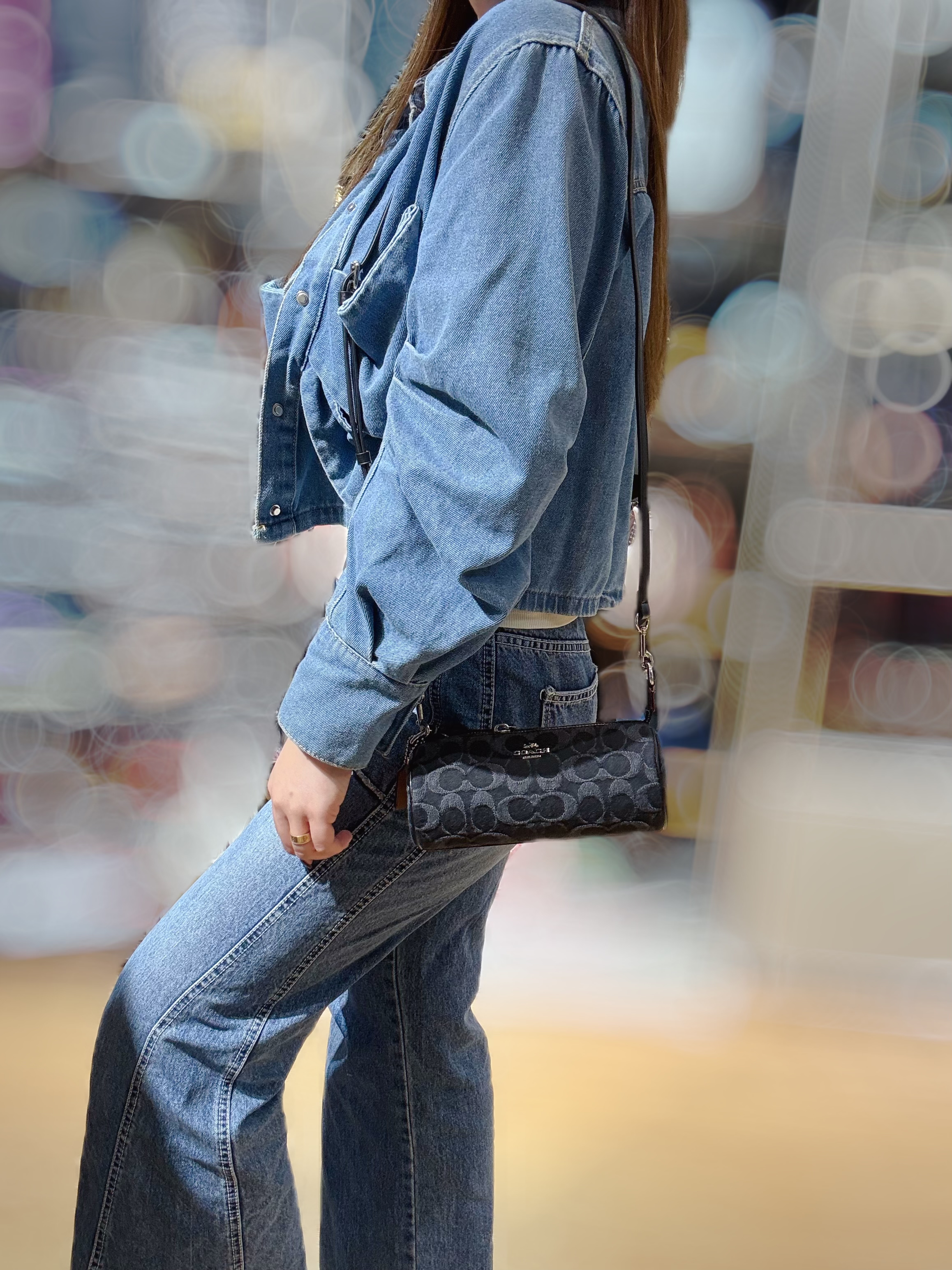 Coach Nolita barrel bag denim