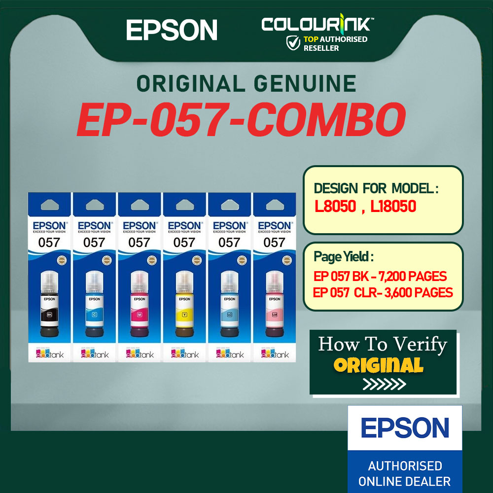 Epson 057 Series Ink Bottle For Printer L8050 L18050 C13T09D100 D200 D300 D400 D500 D600