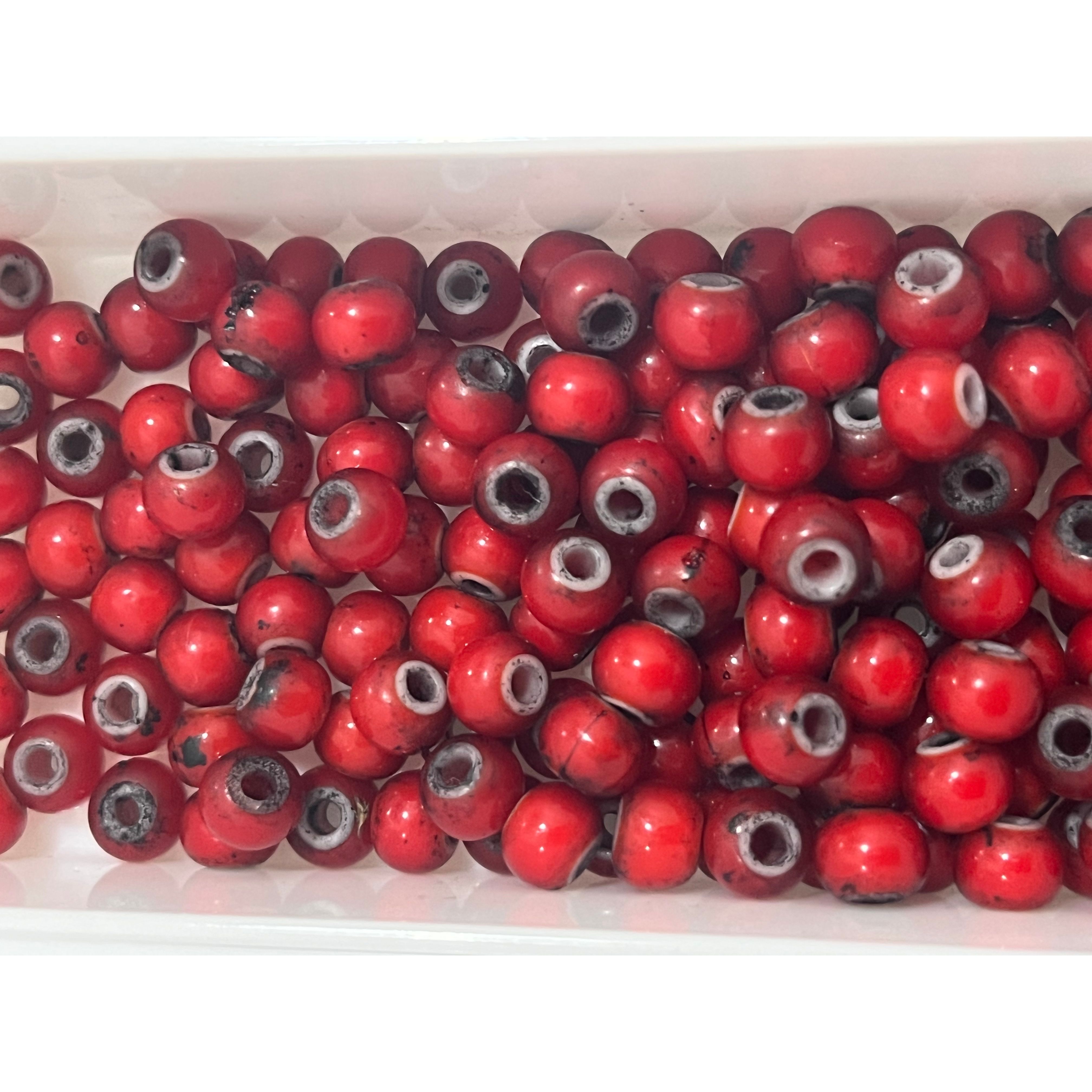 🇯🇵日本進口  白心琉璃珠 6-6.5mm 紅色 色澤佳👍 