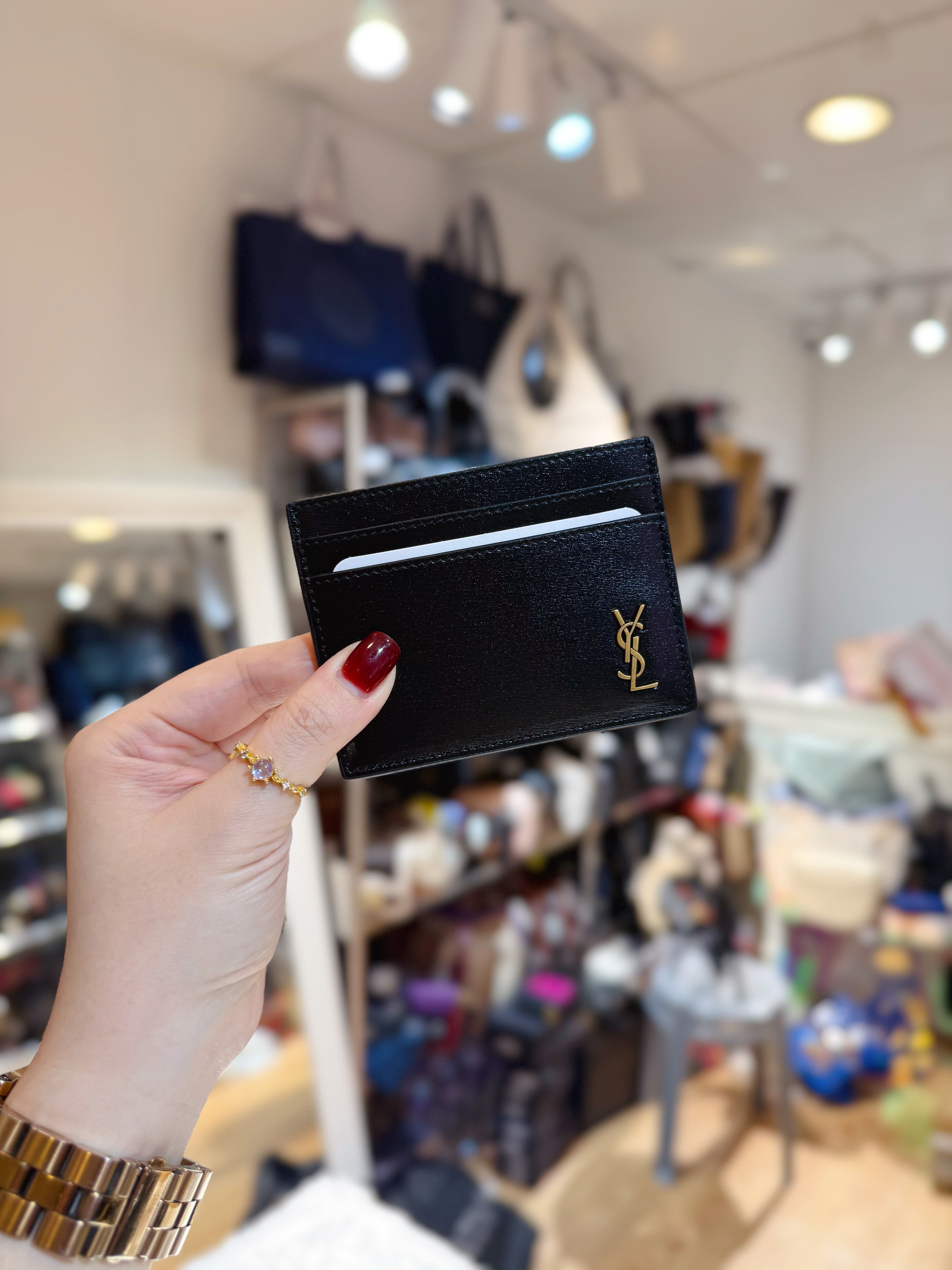 YSL card holder small logo/blk/G