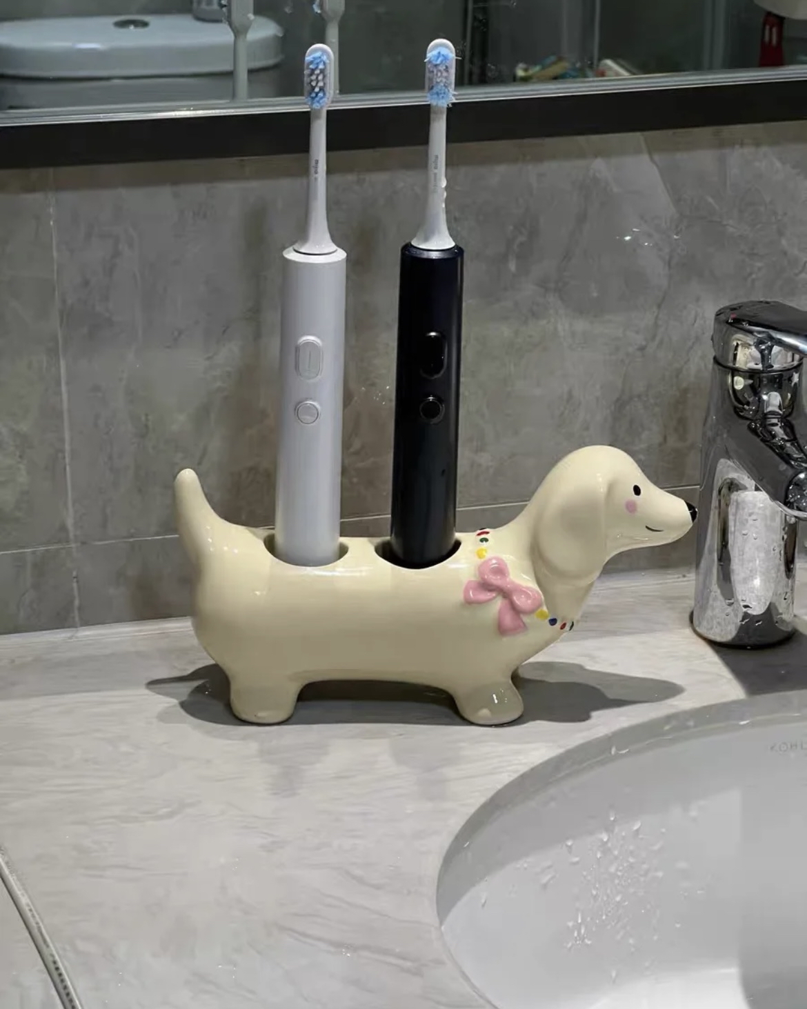 可愛臘腸狗牙刷架
