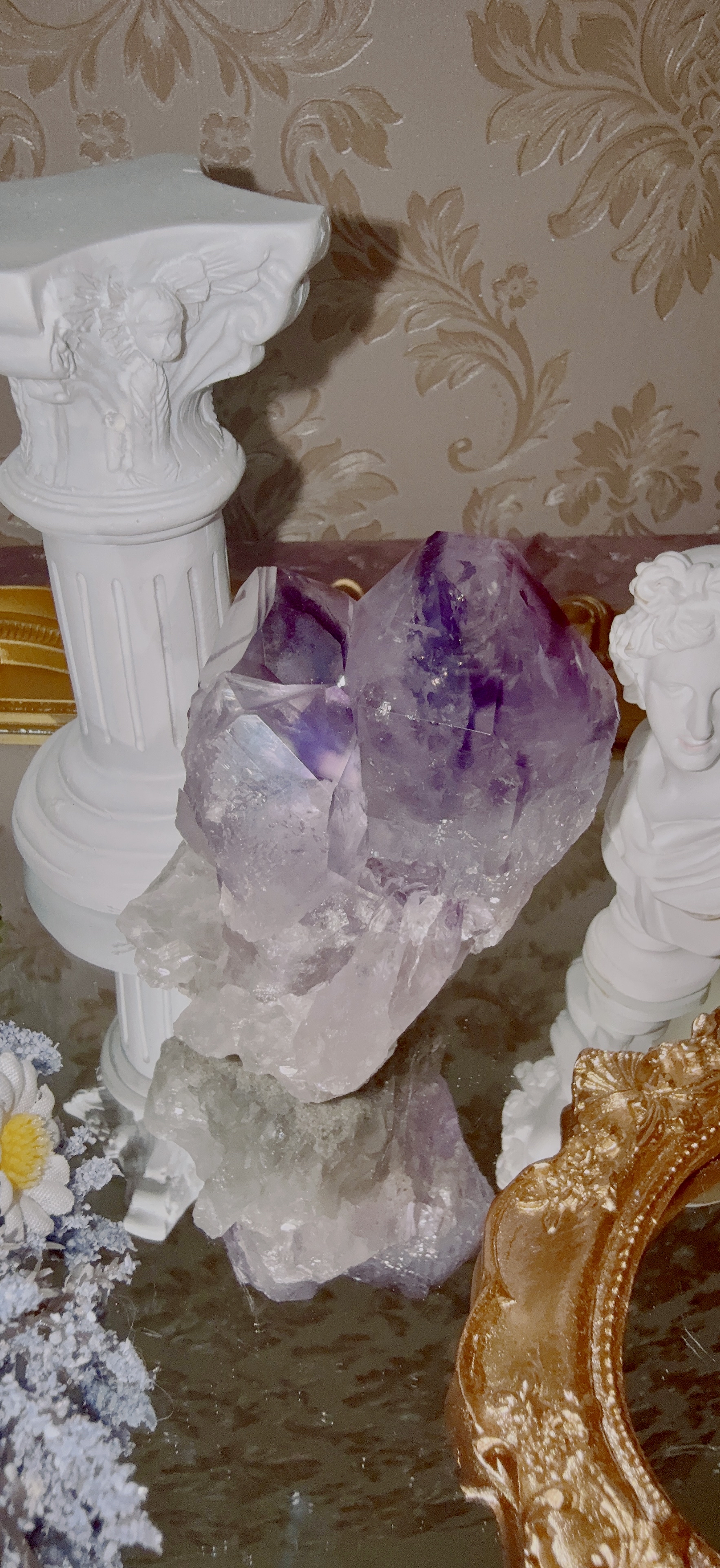 正宗巴西 ‧ 教堂風紫幻影原礦晶簇