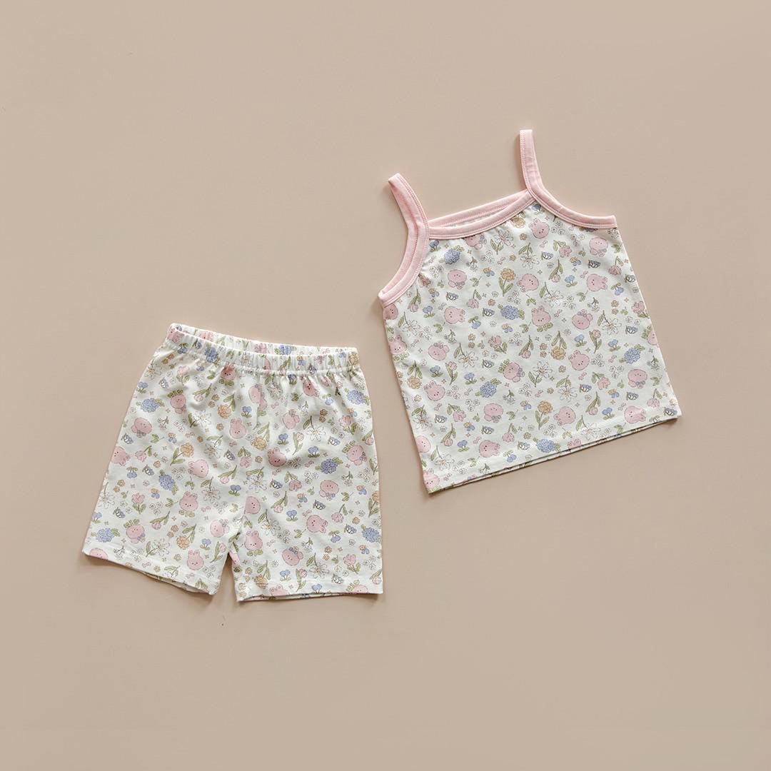 DTD夏日花草派對系列-莫代爾彈力吊帶上下套裝