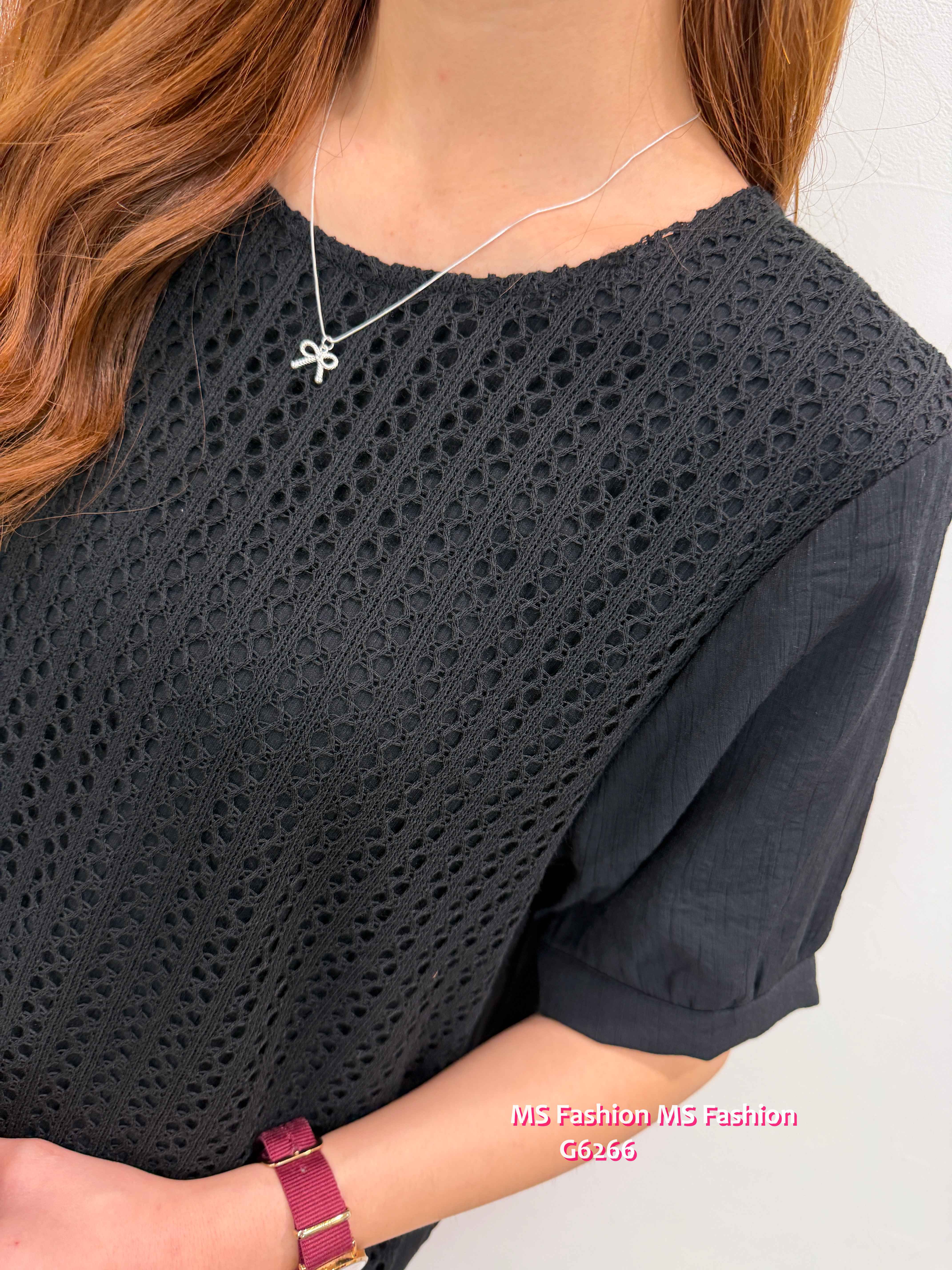 G6266 韓國🇰🇷特色通花拼布top