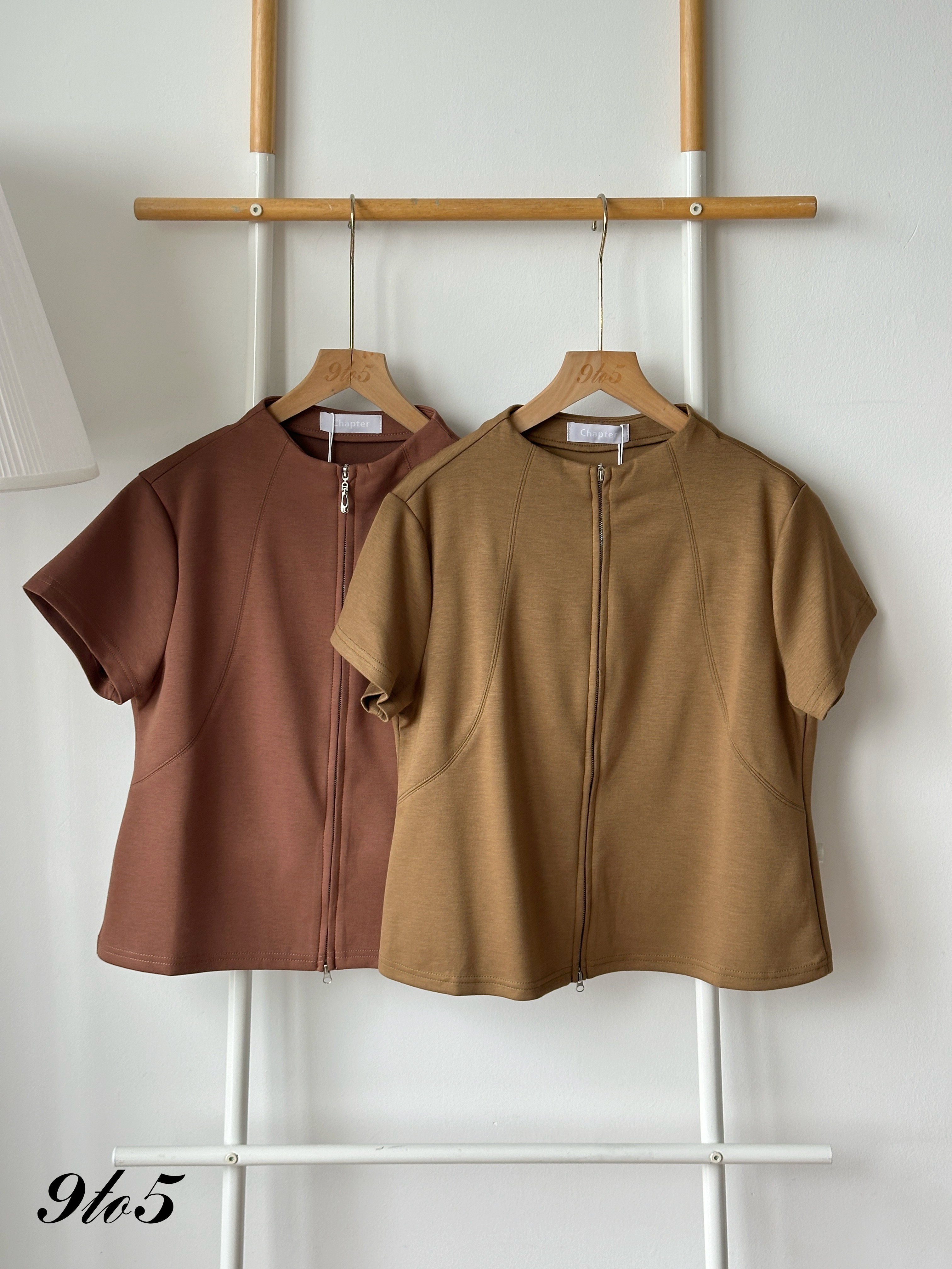 T4372 Mock Neck Zipped Up Top - 3 Colors