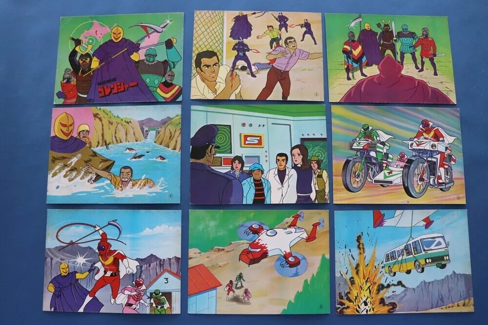 (極罕美品) 日本特撮 < 五勇士 - 連還圖片故事卡附唱片>  EPOCH社 (共16張)