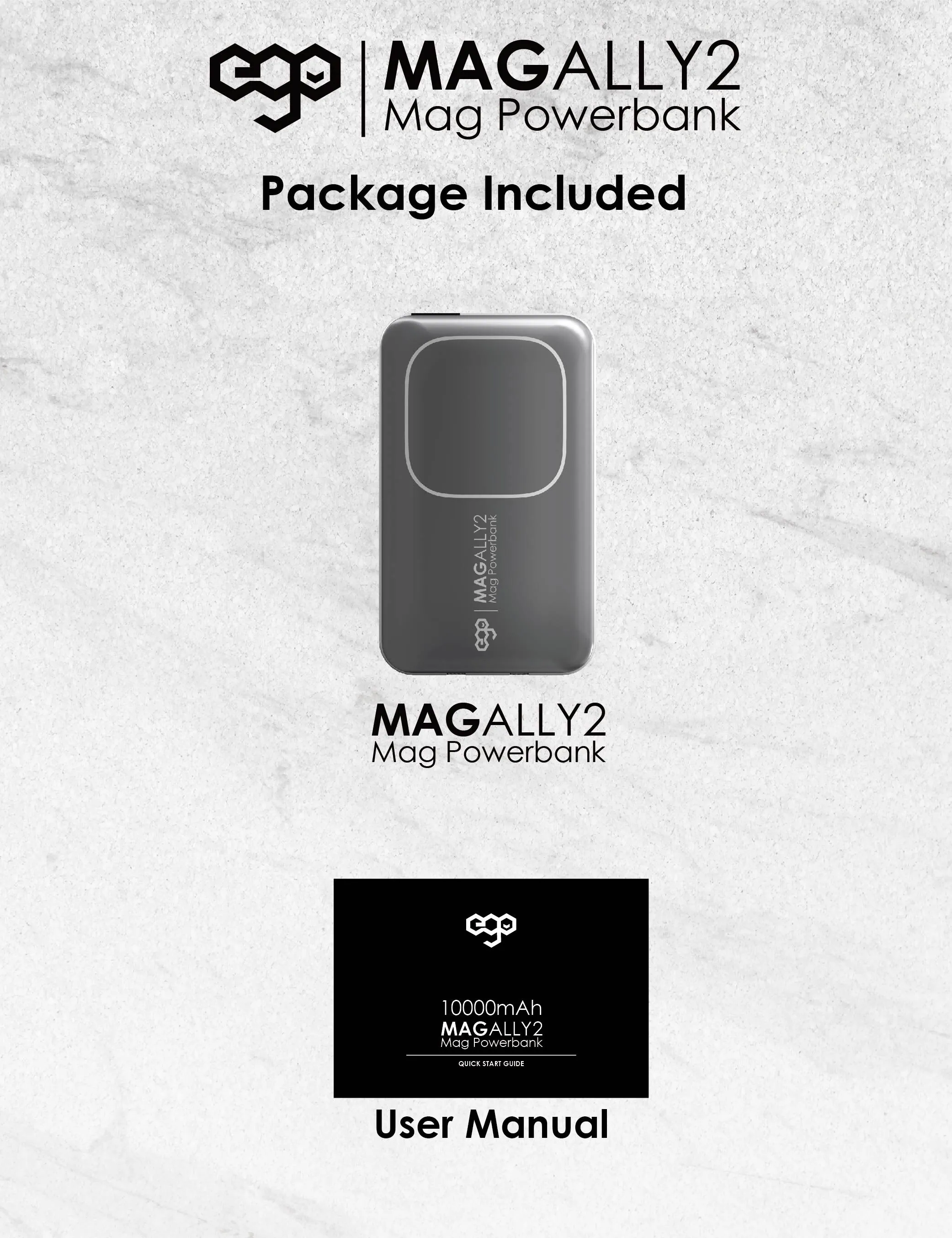 香港行貨 EGO MagAlly2 @10000mAh 內置線外置電 3C可追溯二維碼版 AC-07