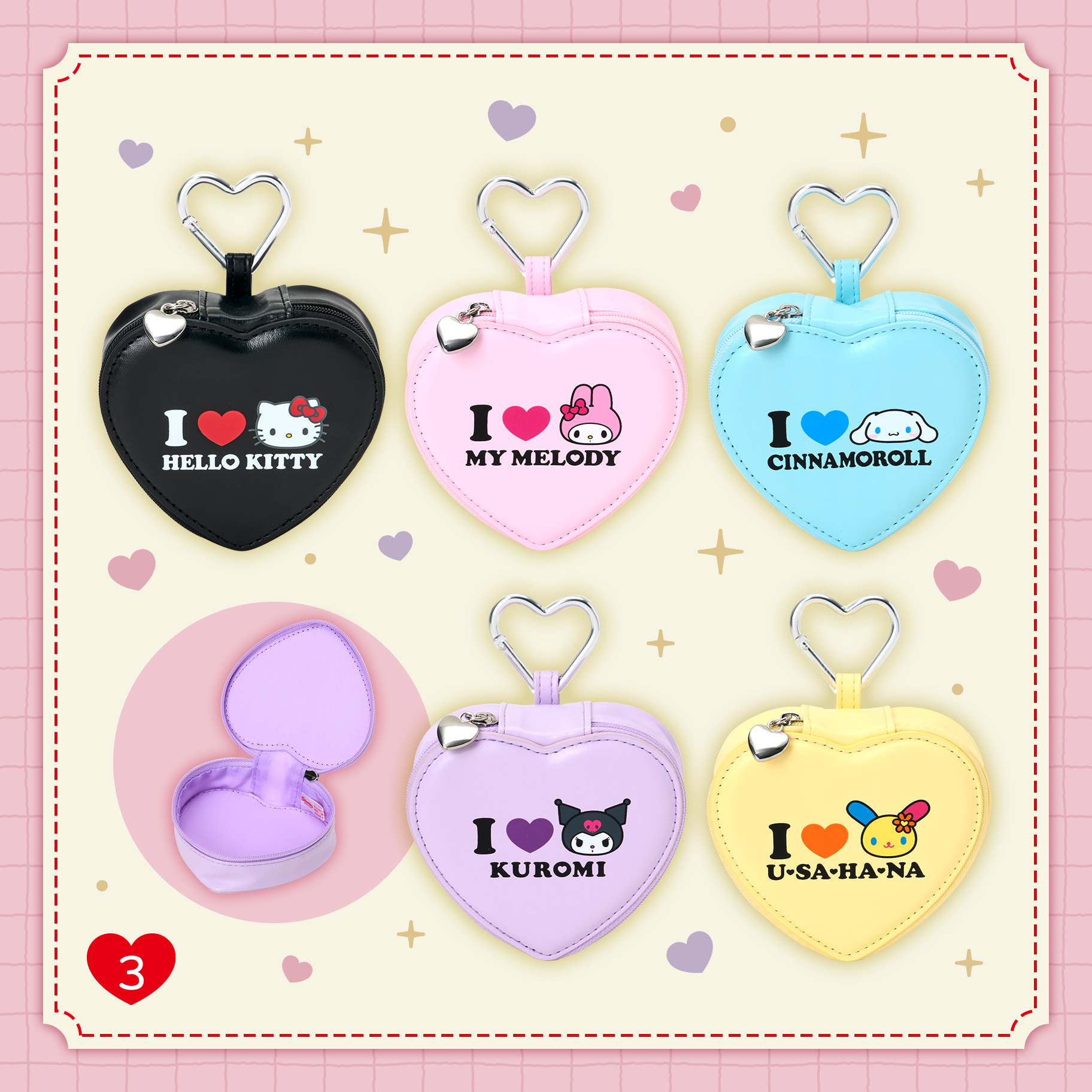 日本預訂📍日本I Love Sanrio Characters系列 - 公仔吊飾/心心扣袋仔/Tote Bag/貼紙 17/6日本開售