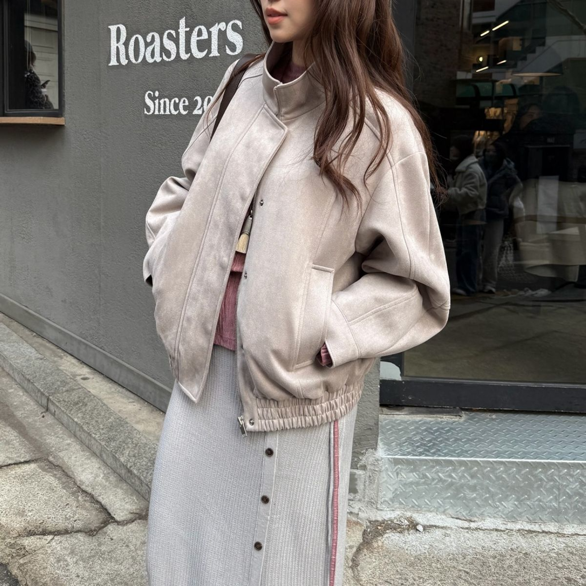 [OLIVE DES OLIVE] Suede Blouson Jumper (3種)