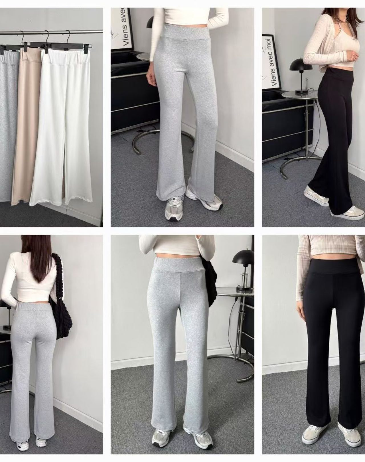 ✅✅極力推介✅✅全靠條褲瞬間視覺增高🆙只需要著上呢條褲今日份舒適快樂☺️☺️就屬於你日常穿搭褲貼合身型 計更顯提臀效果👍粗邊橡筋褲 設計腰封封印住個肚仔中高腰設計凸顯身材曲線❤️修飾身形🆙微喇褲型線條極顯纖長👯‍♀️贴而唔繁舒服得又線條美🎊部弧形剪裁🎬有提臀效果