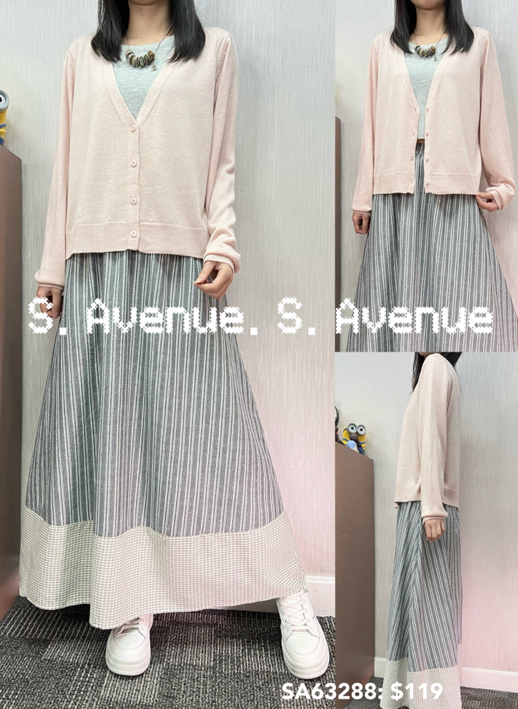 SA63288: 長袖假兩件有鈕top