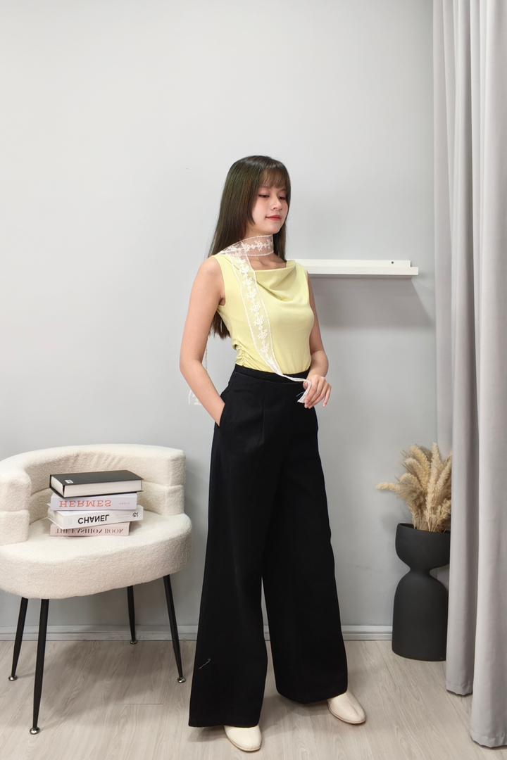 CP1562 High-Waisted Wide-Leg Denim Trousers