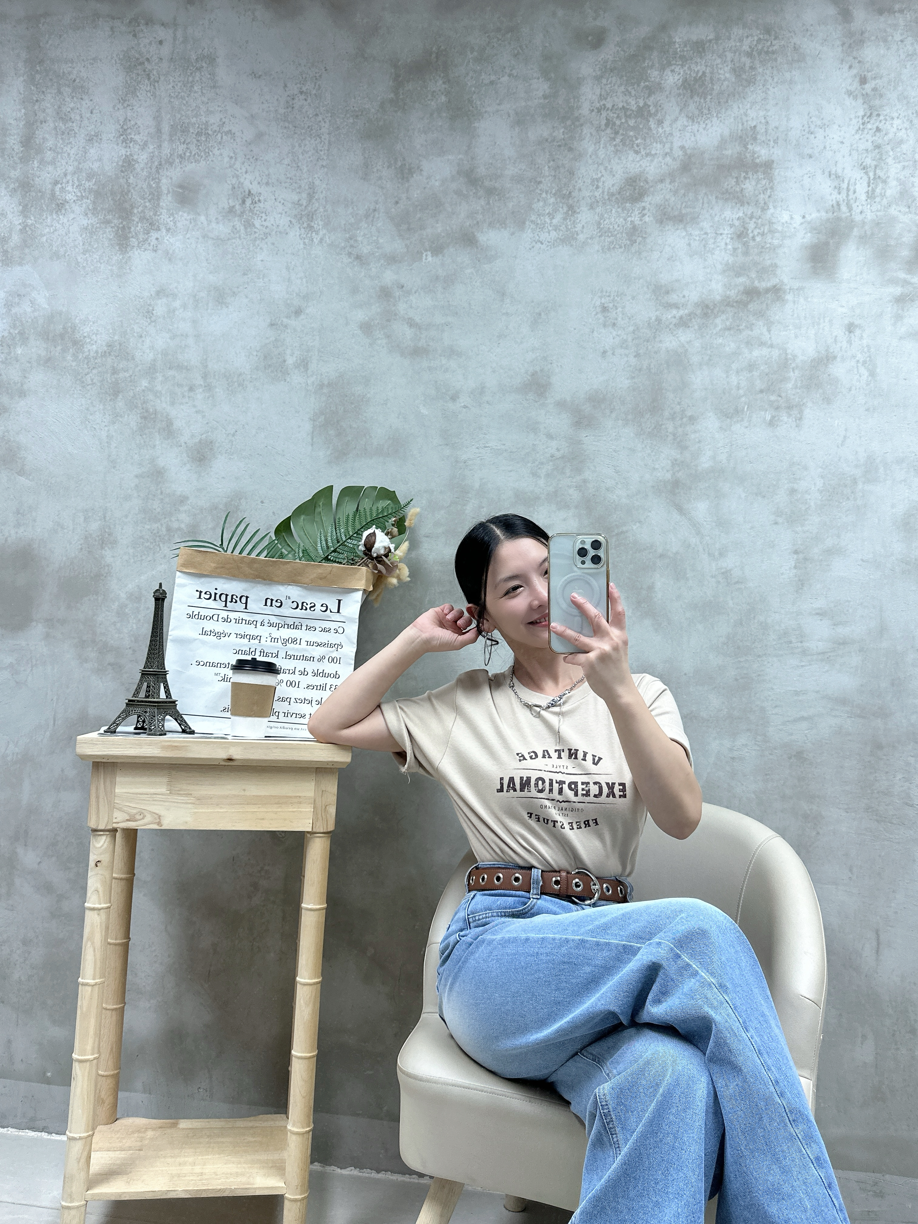 洗水棉英文字Tee