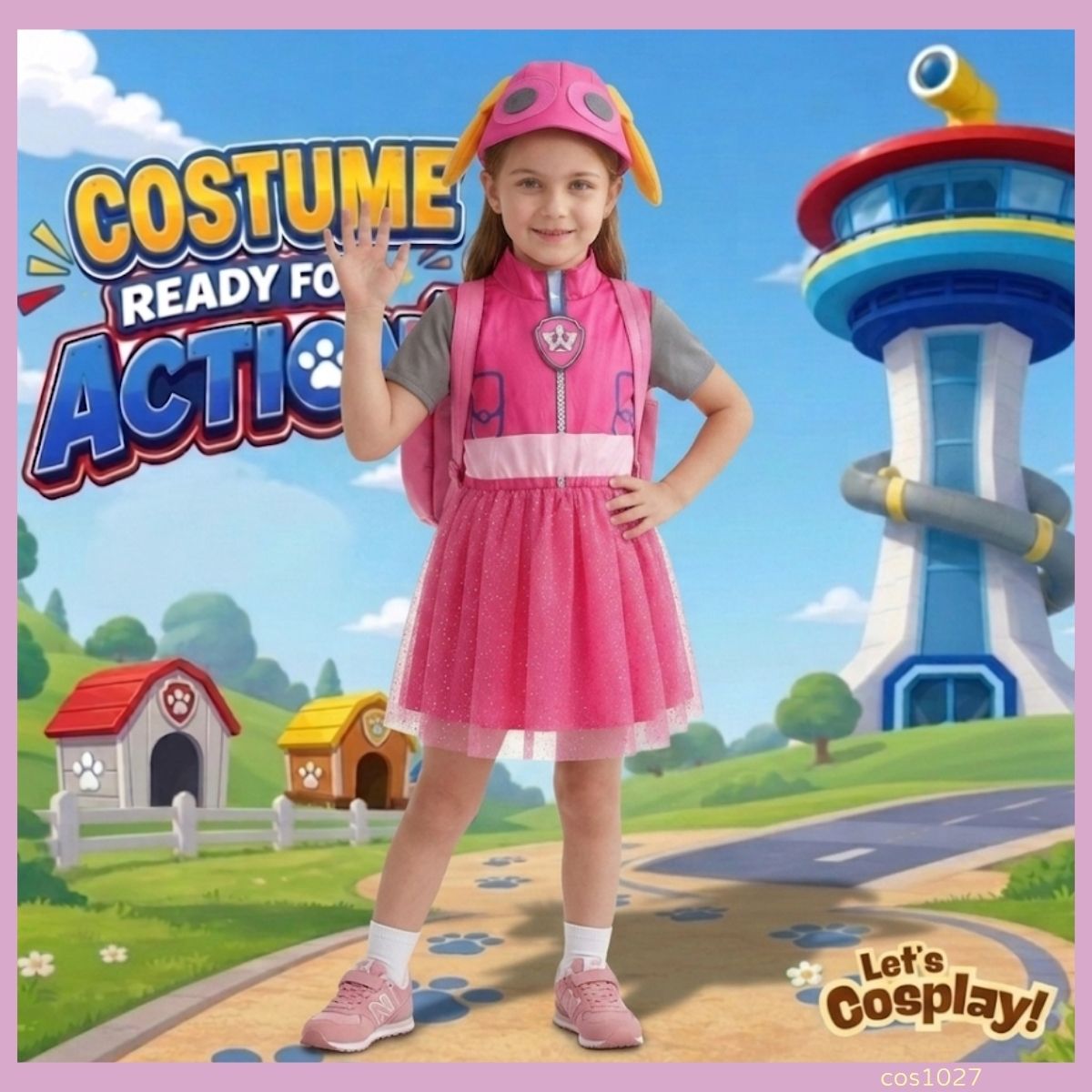 汪汪隊立大功天天服裝 Paw Patrol Skye Costume｜女童角色扮演裙｜Lets Cosplay 香港現貨