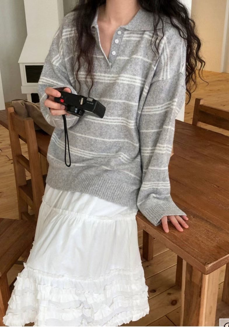 [舒適不拮肉!]日常翻領羊毛毛衣(八色入)