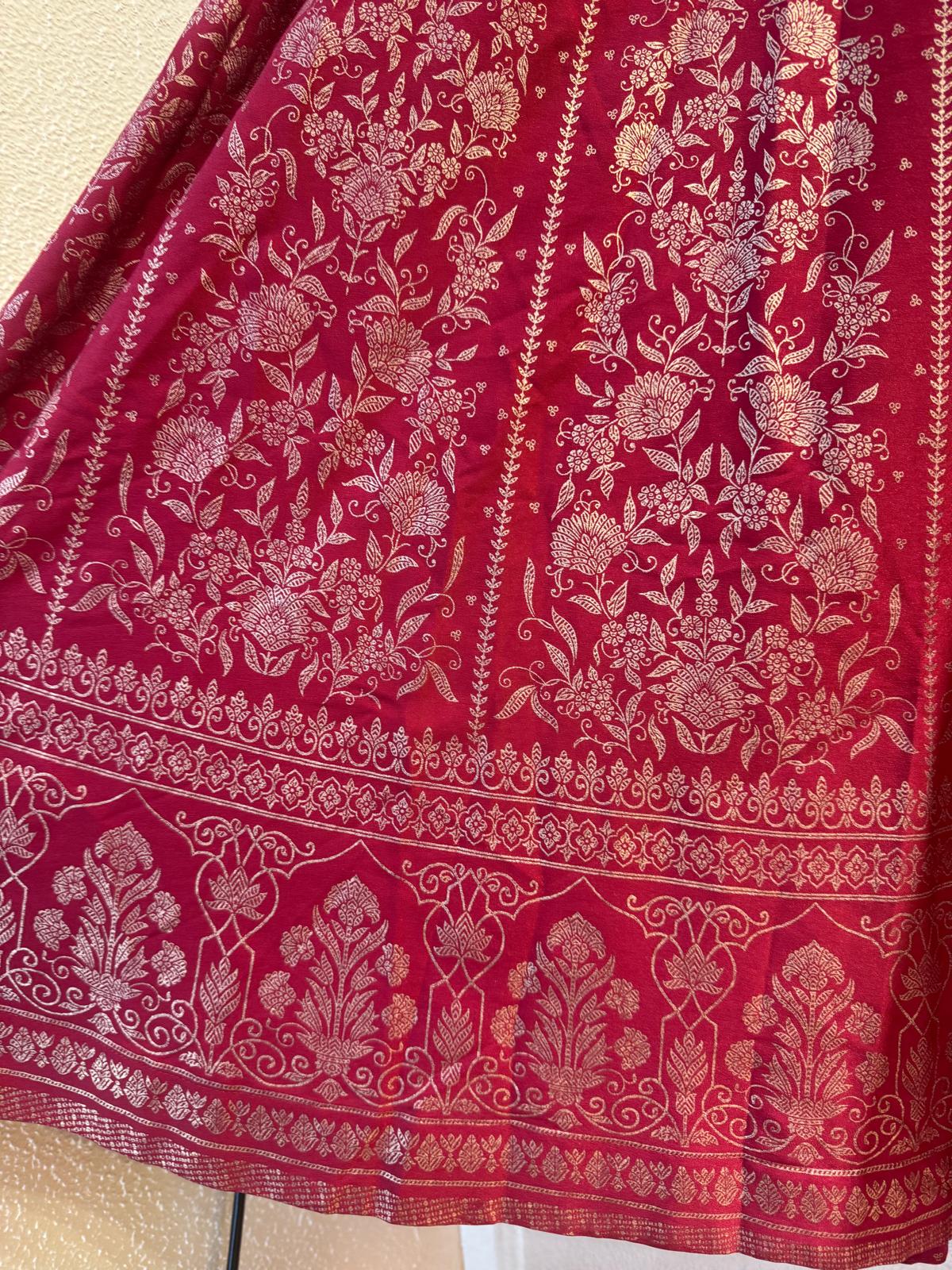 3100 Red x Golden Blockprint Skirt