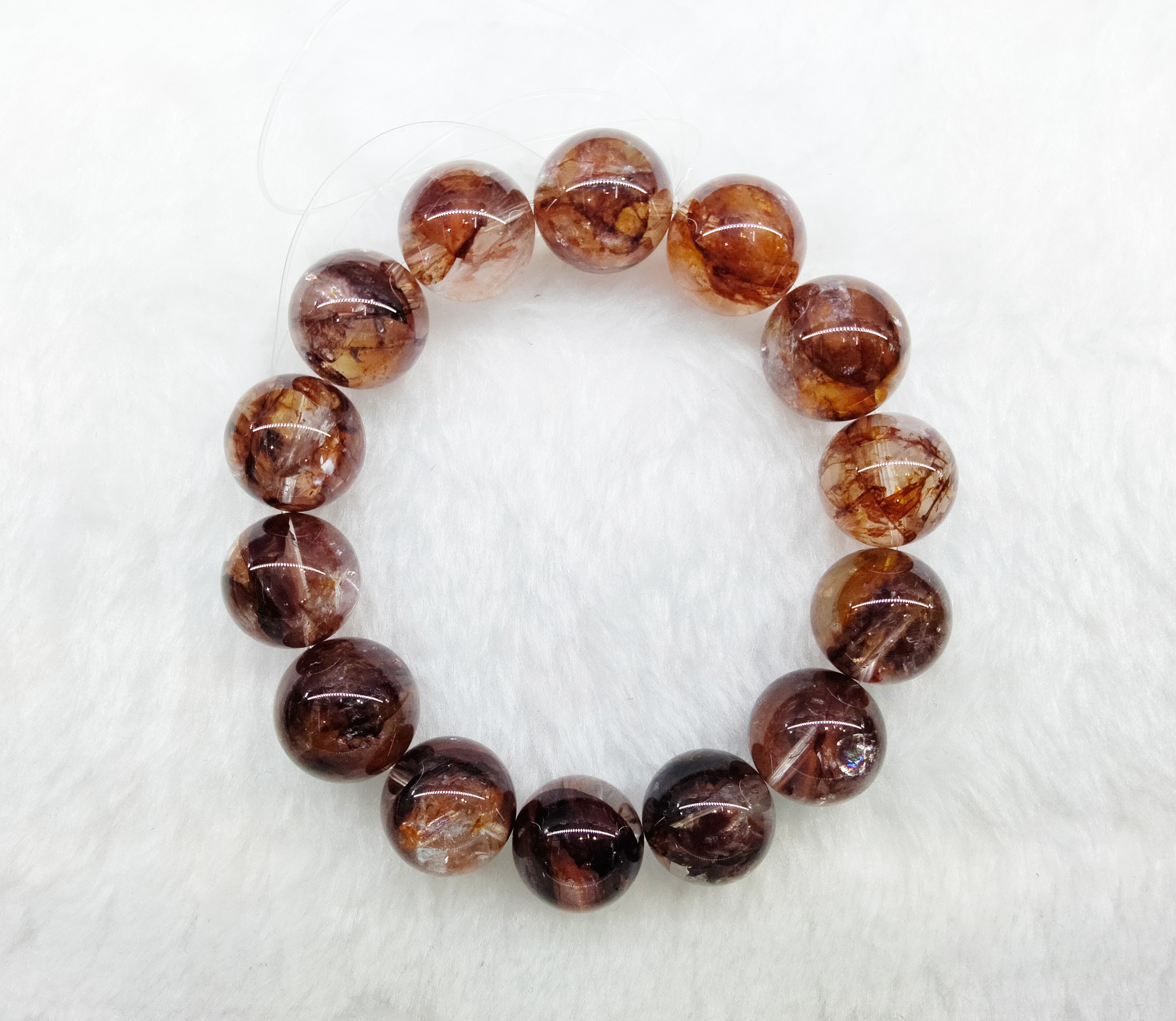 紅膠花手串 (15+mm)