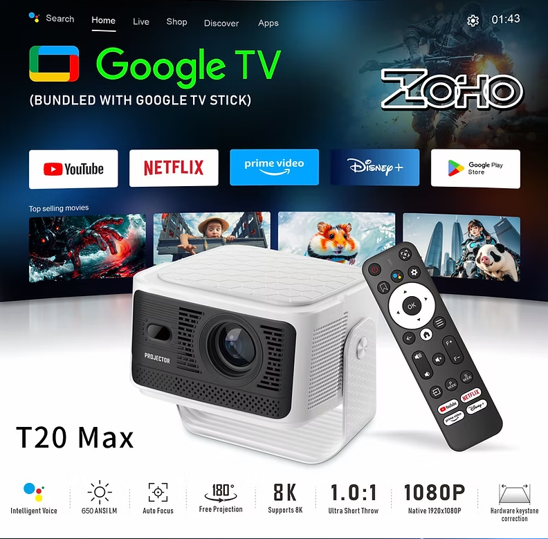 原裝行貨🌟 ZOHO T20 Max Max GoogleTV版 投影機 