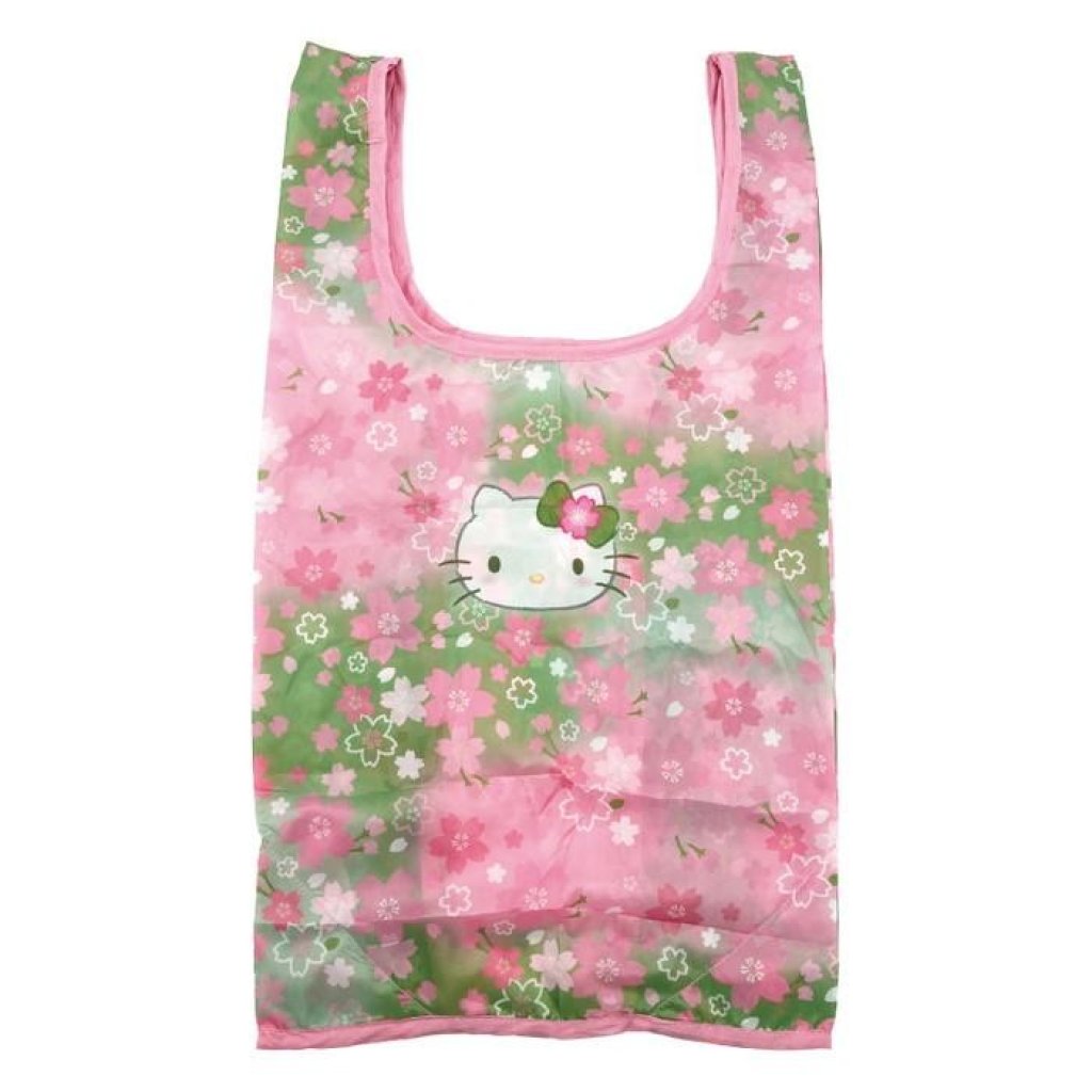 【日本】Hello Kitty 毛絨公仔環保袋（抹茶和服）