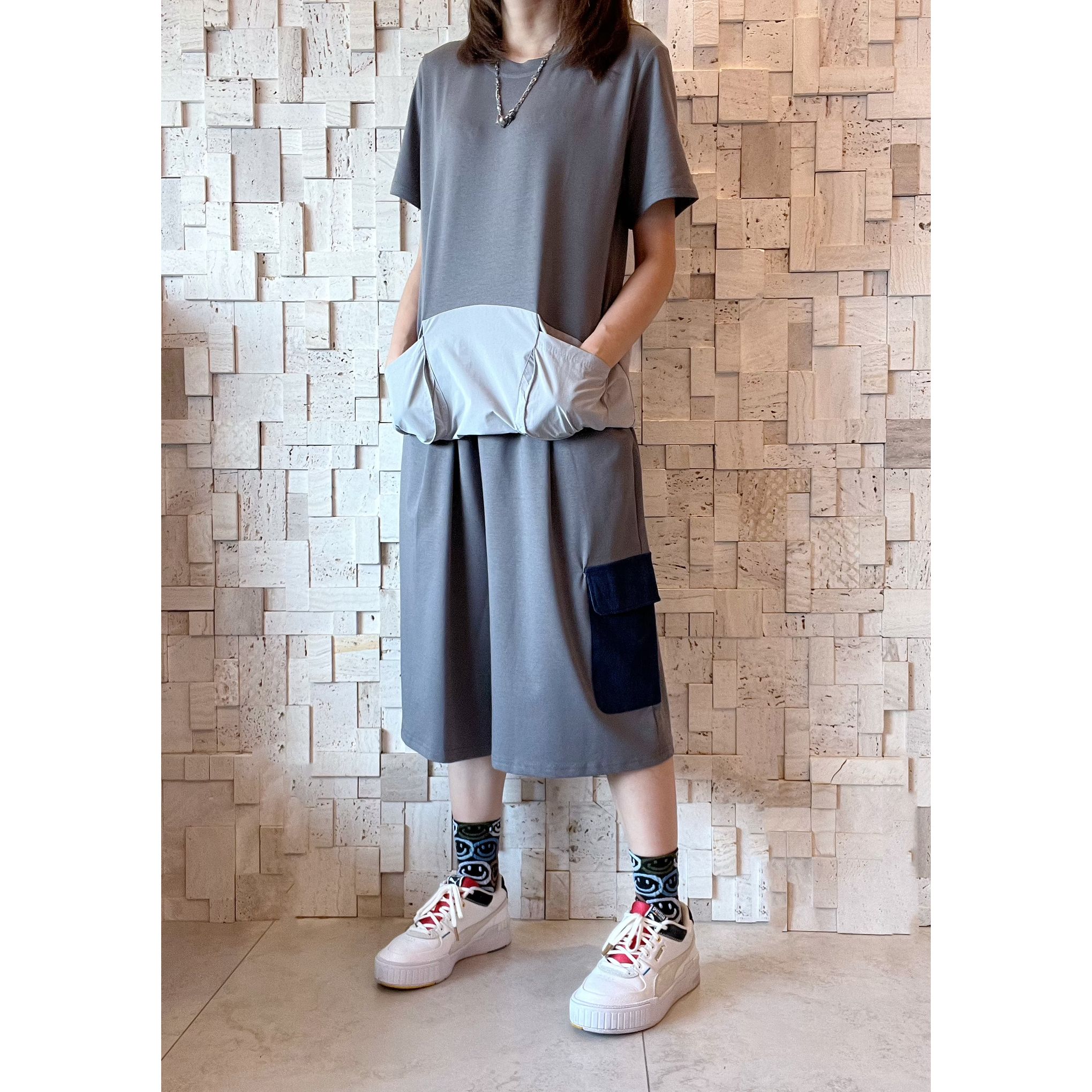 S00290棉拼風褸質料套裝