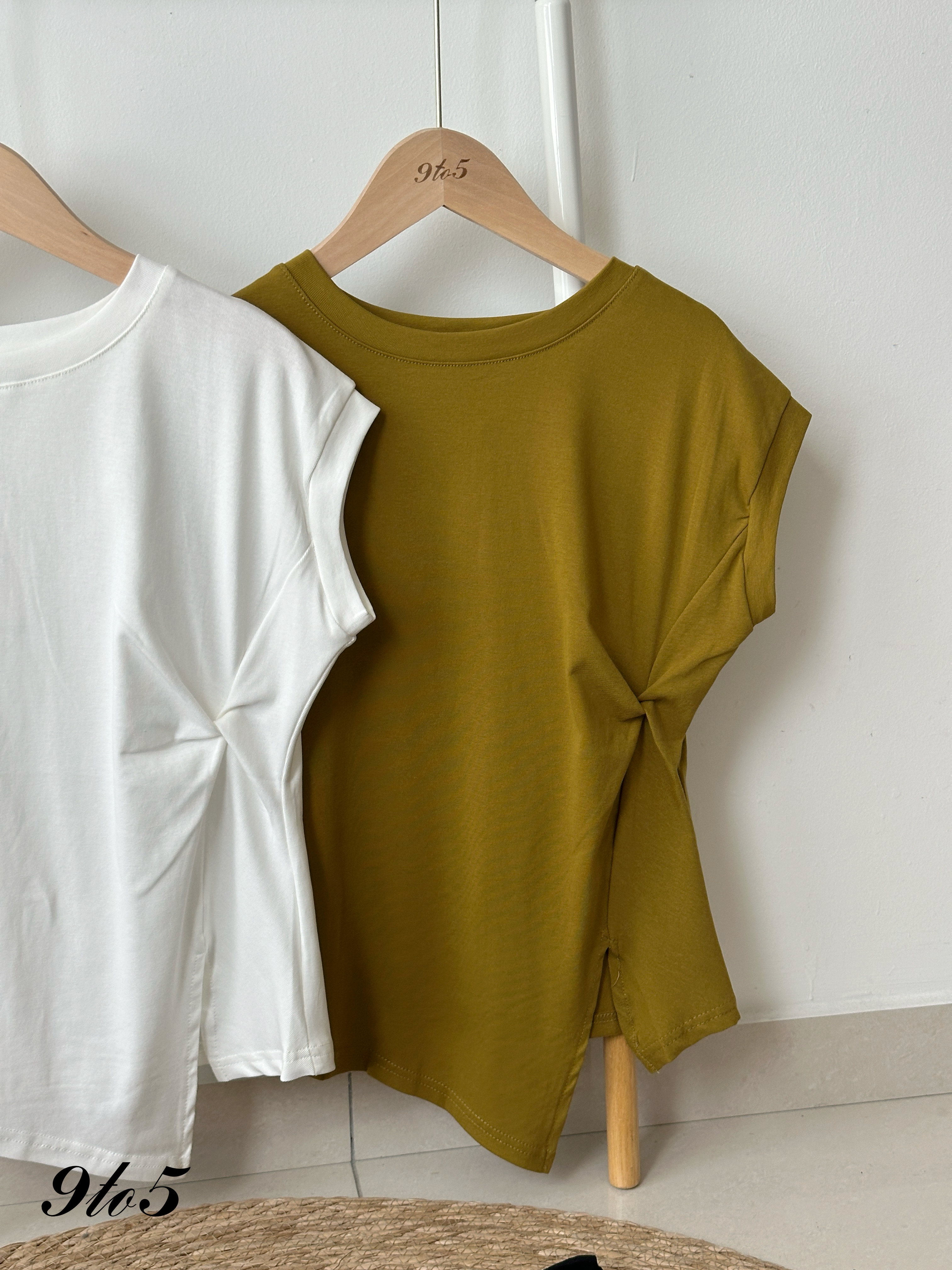 T4230 Cape Sleeve Ruched Top - 4 Colors 