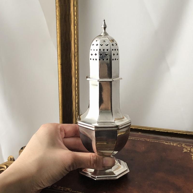 Vintage Modernist Silver Plated Salt/Pepper Shaker(MT824)
