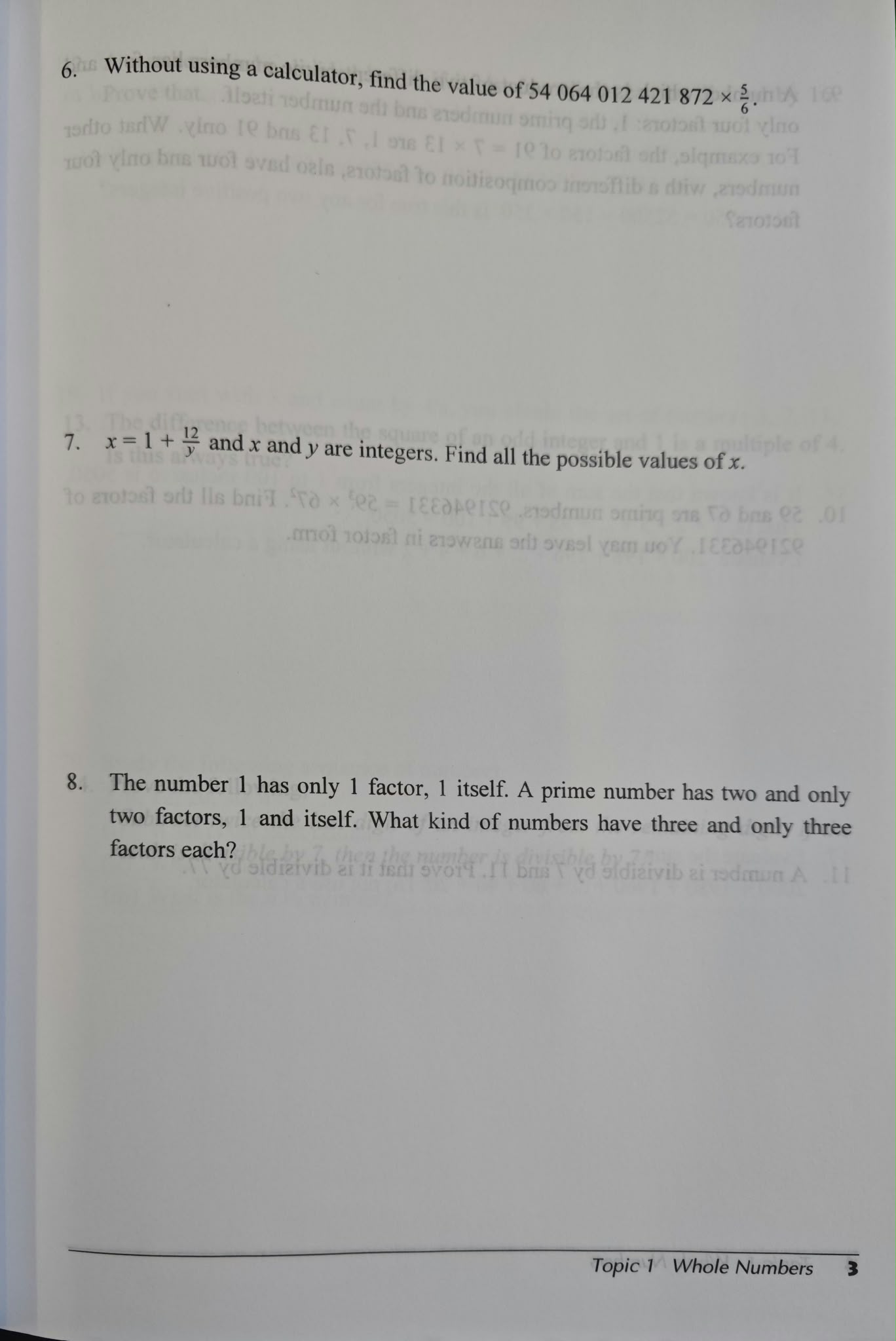 Challenging Exercises on Elementary Mathematics Secondary 1 + Solutions