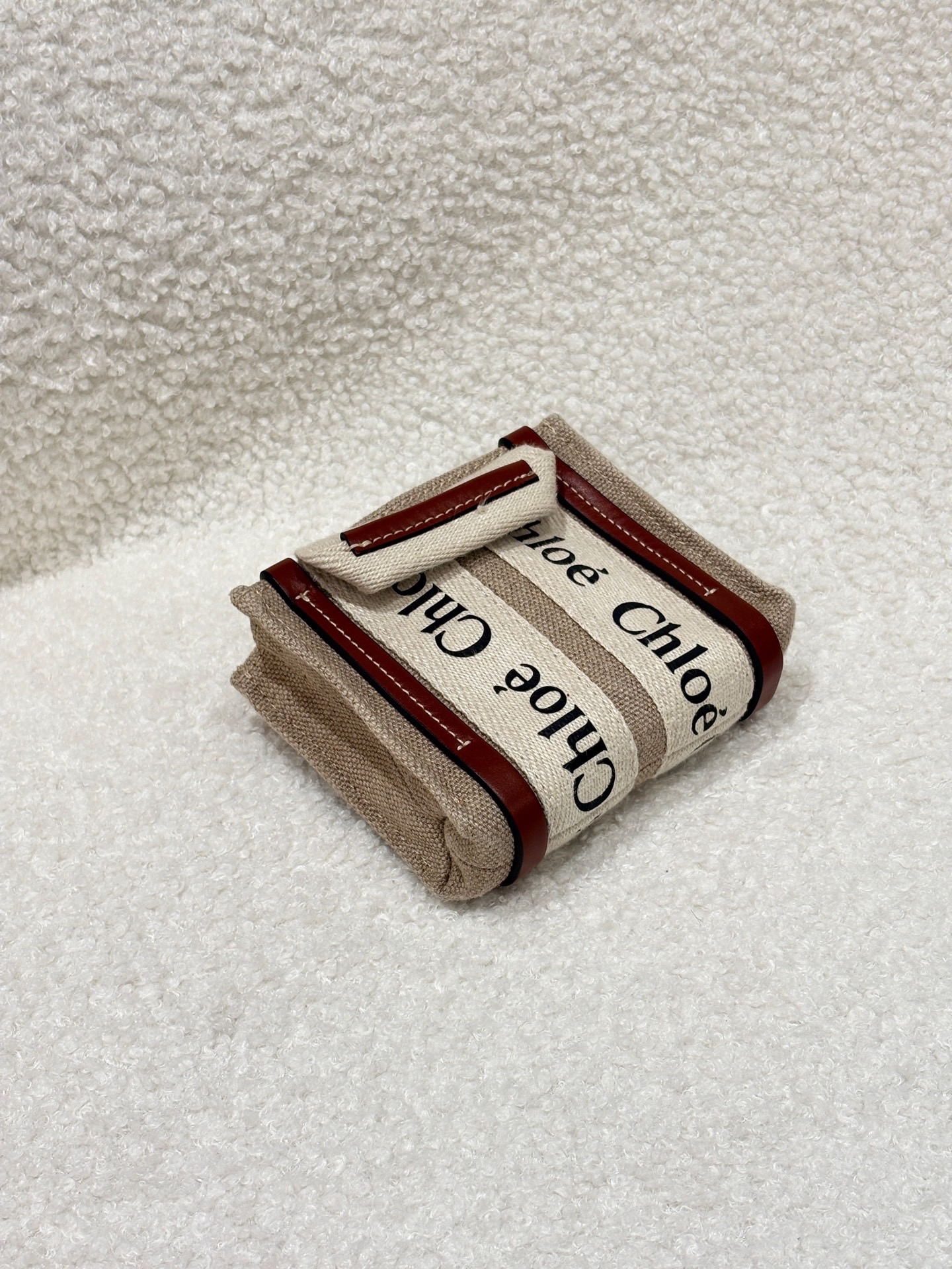 【預訂貨品】Chloe  亞麻帆布拼接牛皮woody