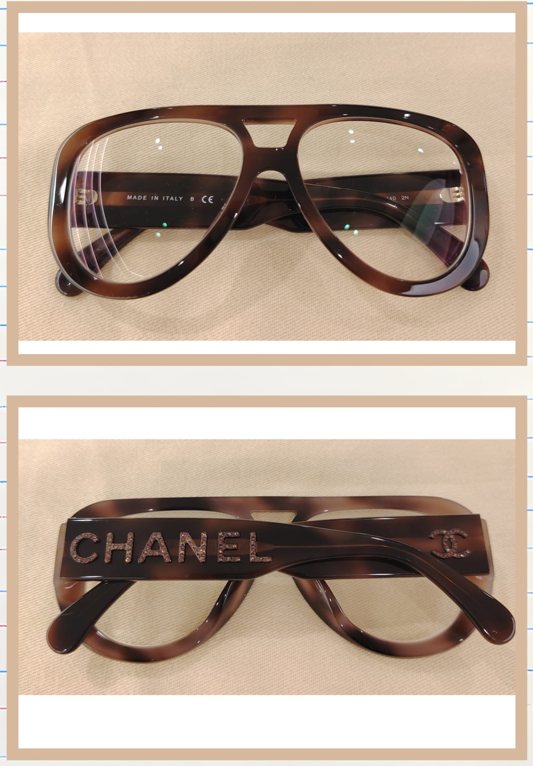 Chanel 豹紋雷朋眼鏡