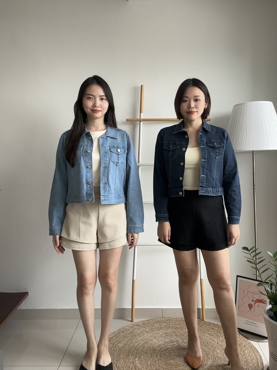 T4182 Vintage Denim Jacket - Dark Blue & Light Blue