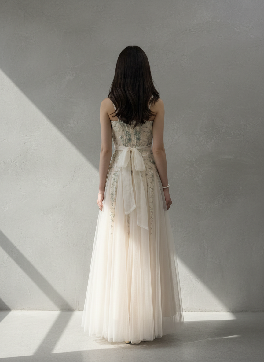 優雅蕾絲刺繡晚禮服