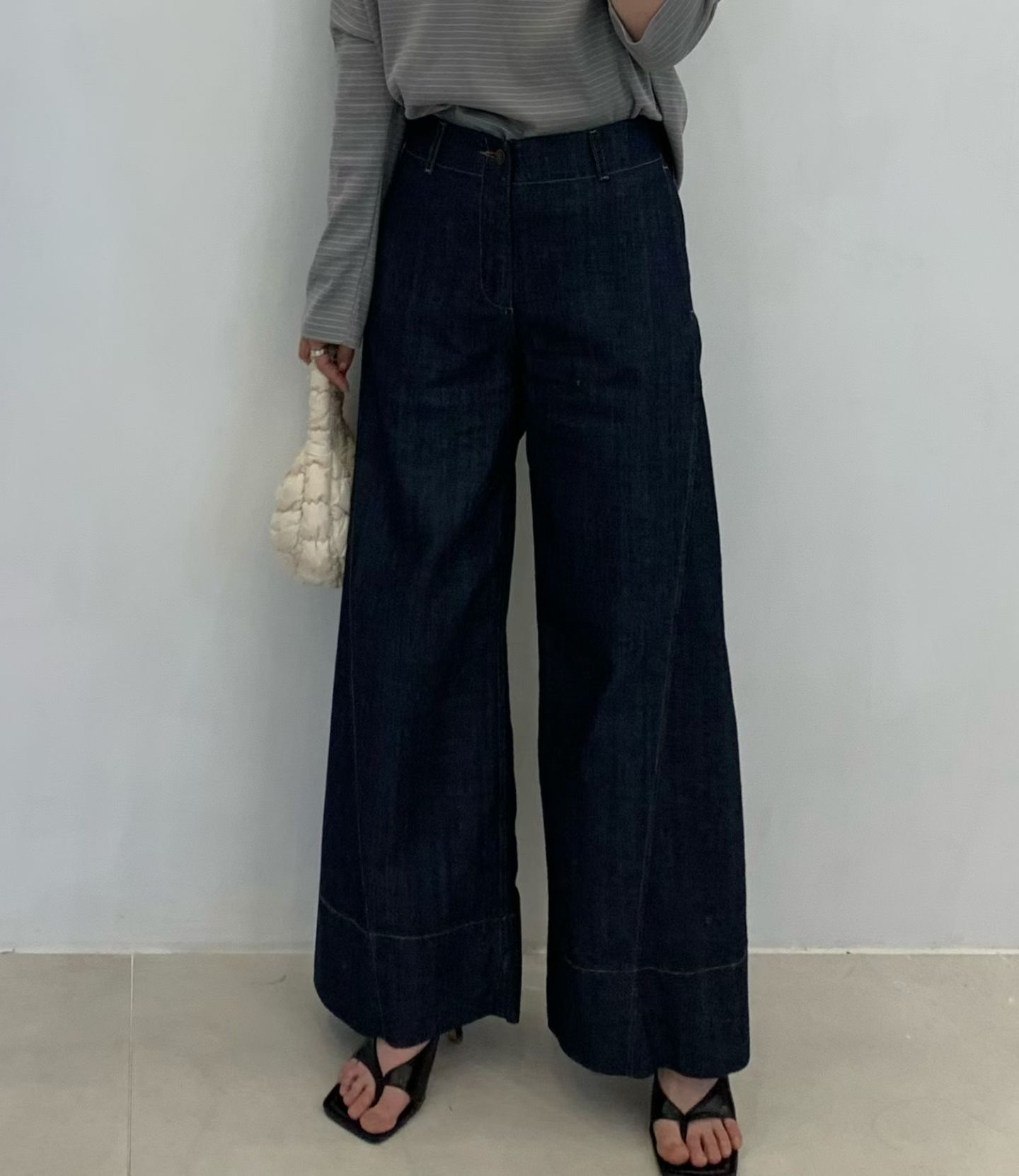 FP17_04 原色牛仔落地闊褲 