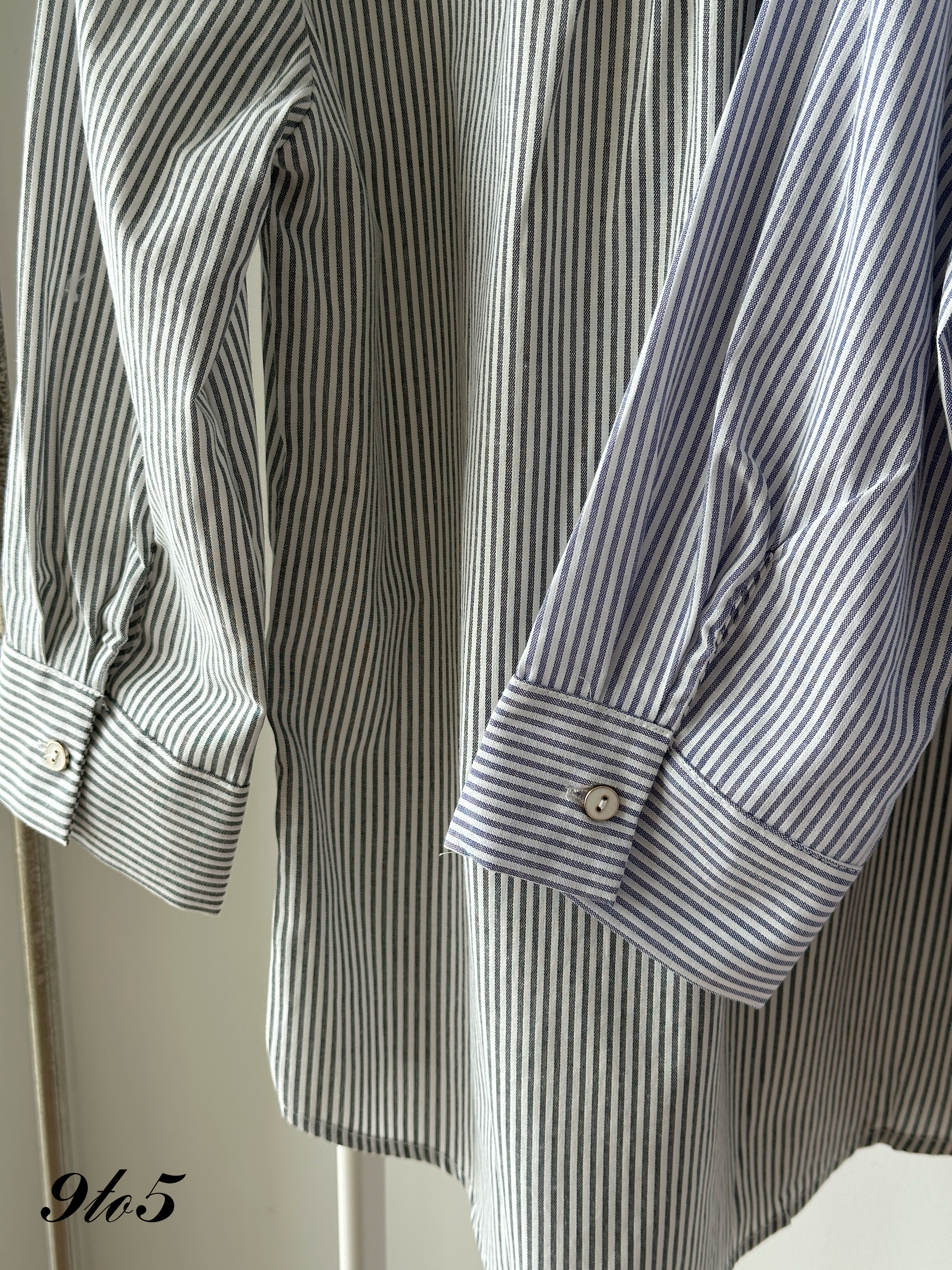 T4420 Stand Collar Half Sleeve Stripe Shirt - 3 Colors 