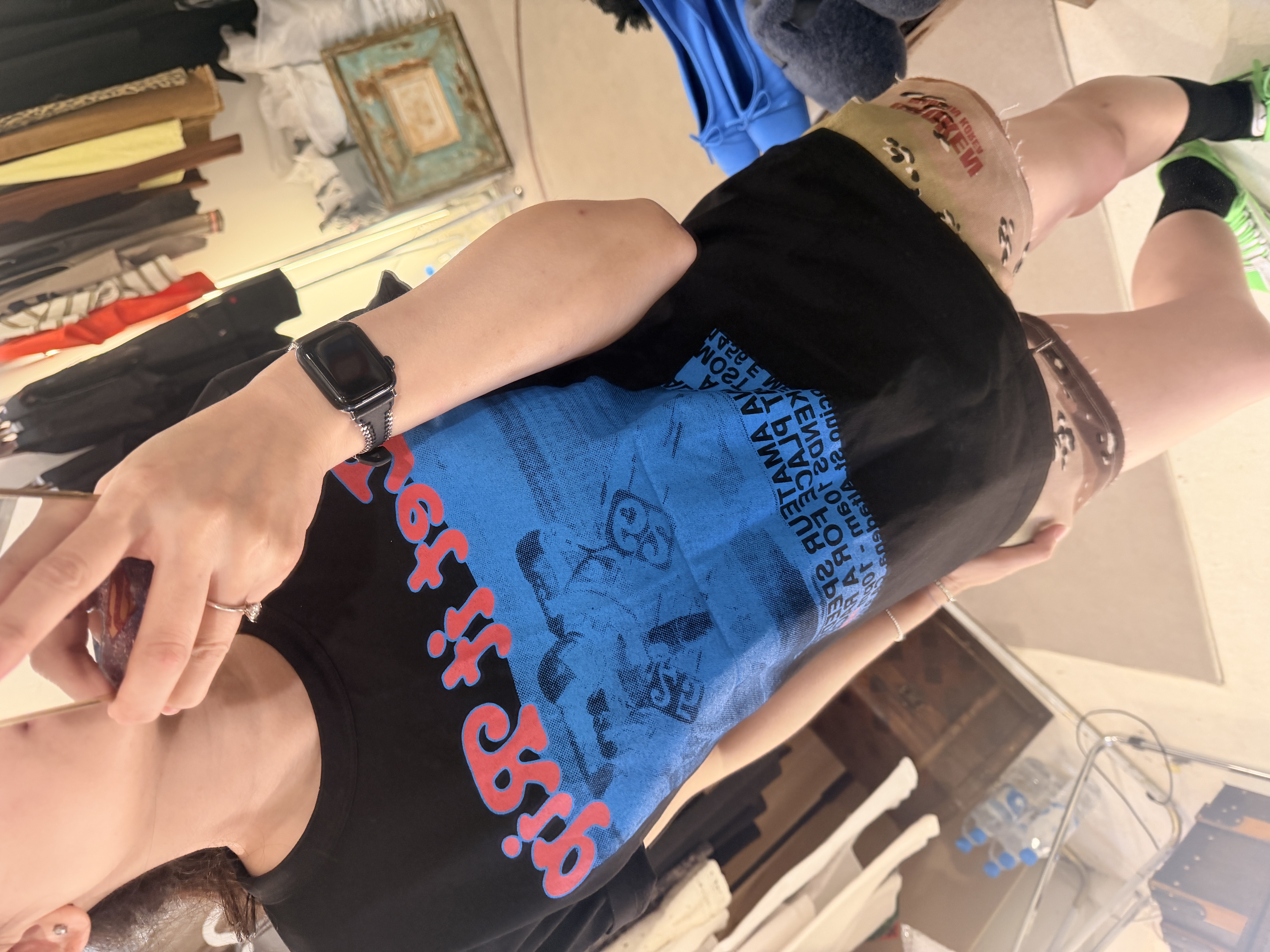 Blue printed tee