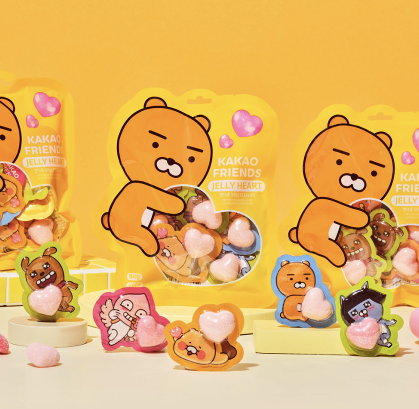 韓國 Kakao Friends 甜蜜心形糖果 2包 / 套｜Jelly Heart