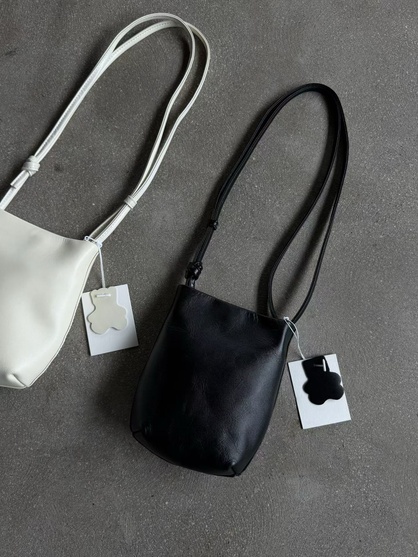 Mini leather knot bag