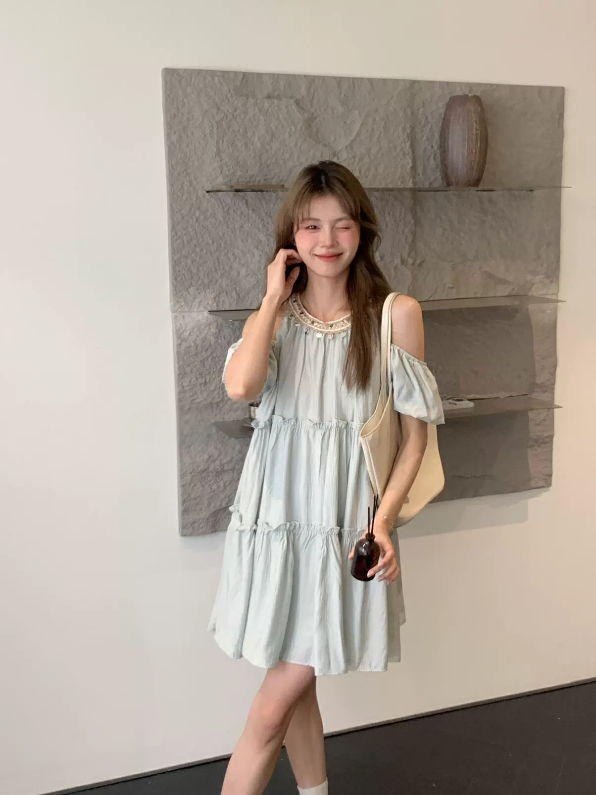 Natasha Bohemia Halterneck Dress 波西米亚度假风挂脖露肩连衣裙👗(3 colors)