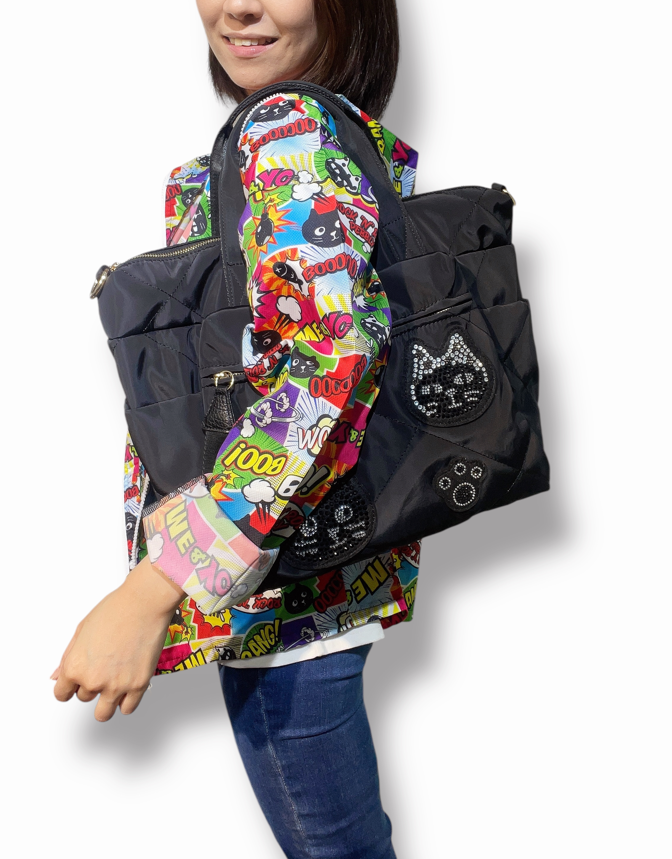 * Me Yo Patterned Nylon Tote L Bag
