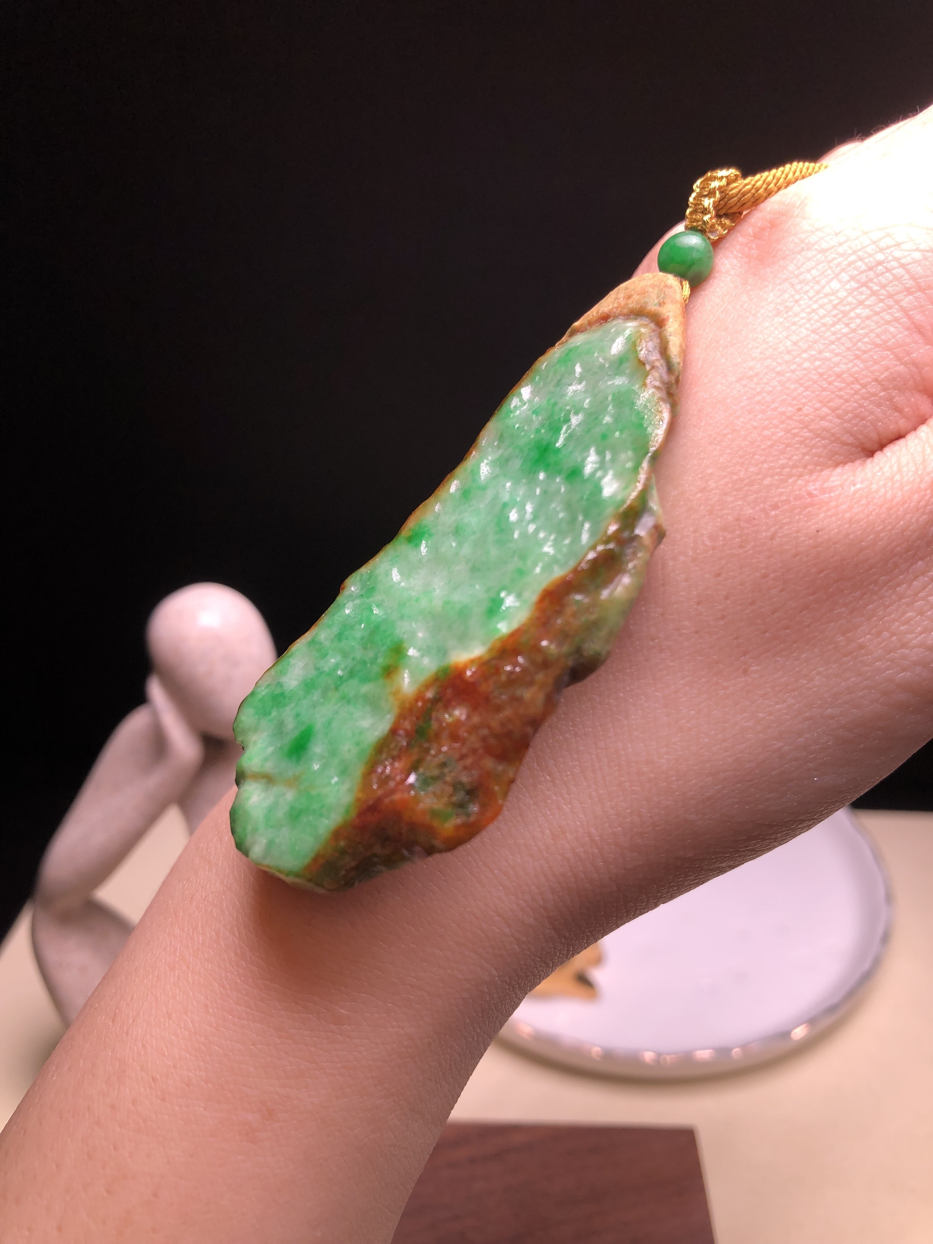 大馬坎紅加綠原石吊墜B08120