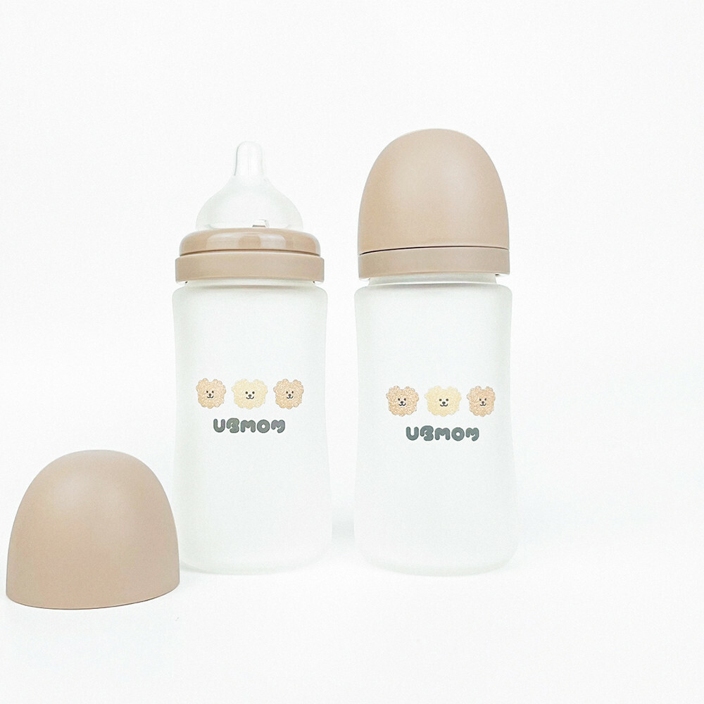 UBMOM 矽膠玻璃奶瓶（含自選尺寸矽膠奶嘴頭2個）