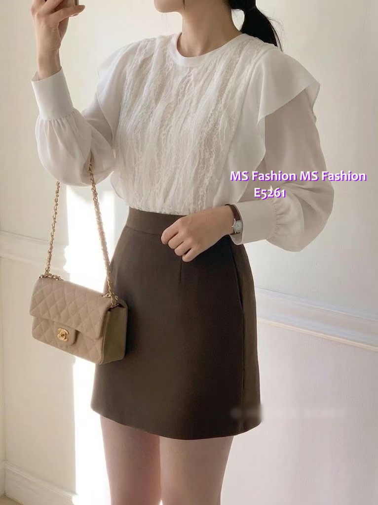 E5261 高質靚料lace ruffle top