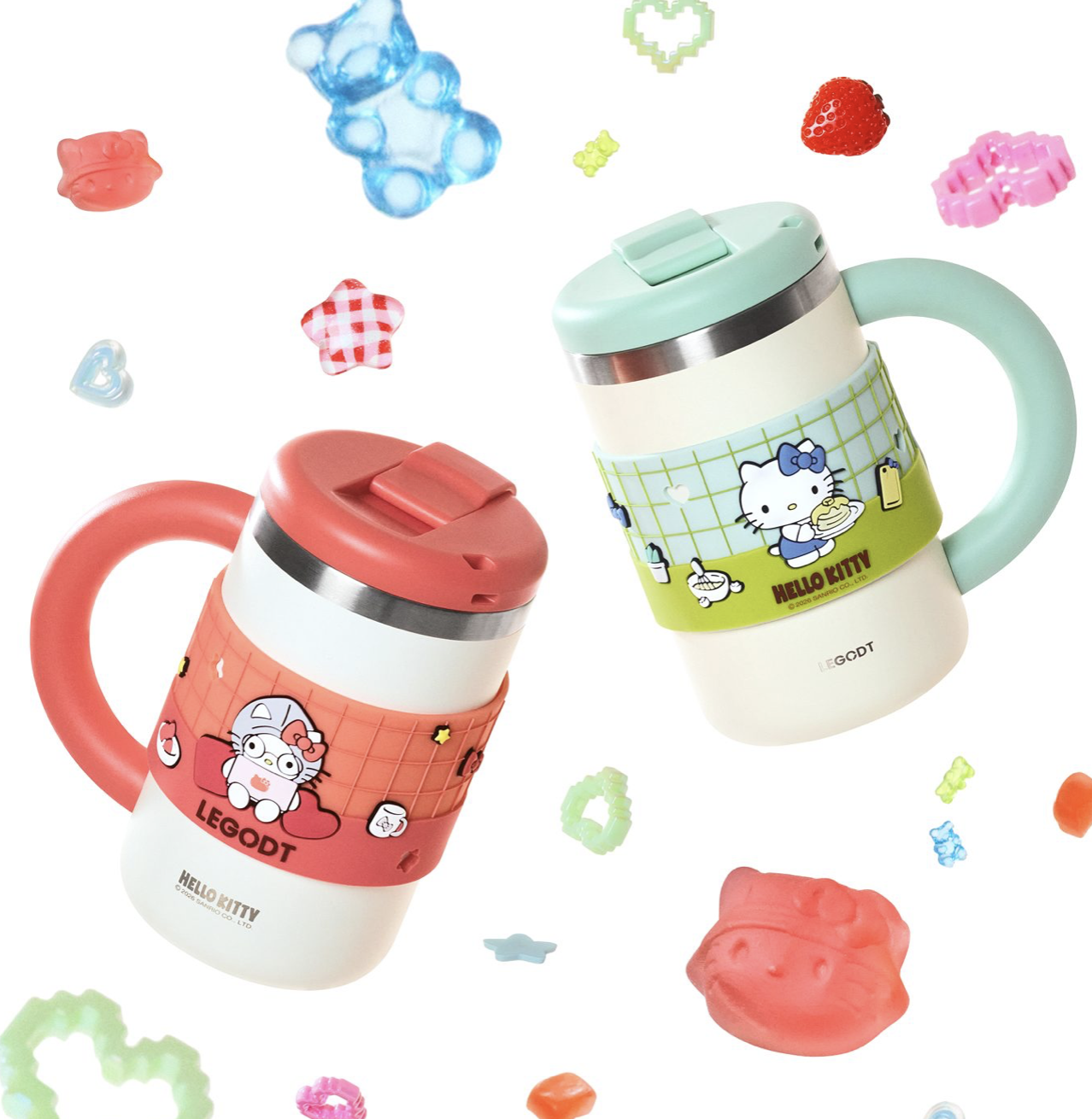 韓國 LEGODT X Hello Kitty 手提 不銹鋼 保冷 保溫杯 700ml｜Loop Tumbler Handy