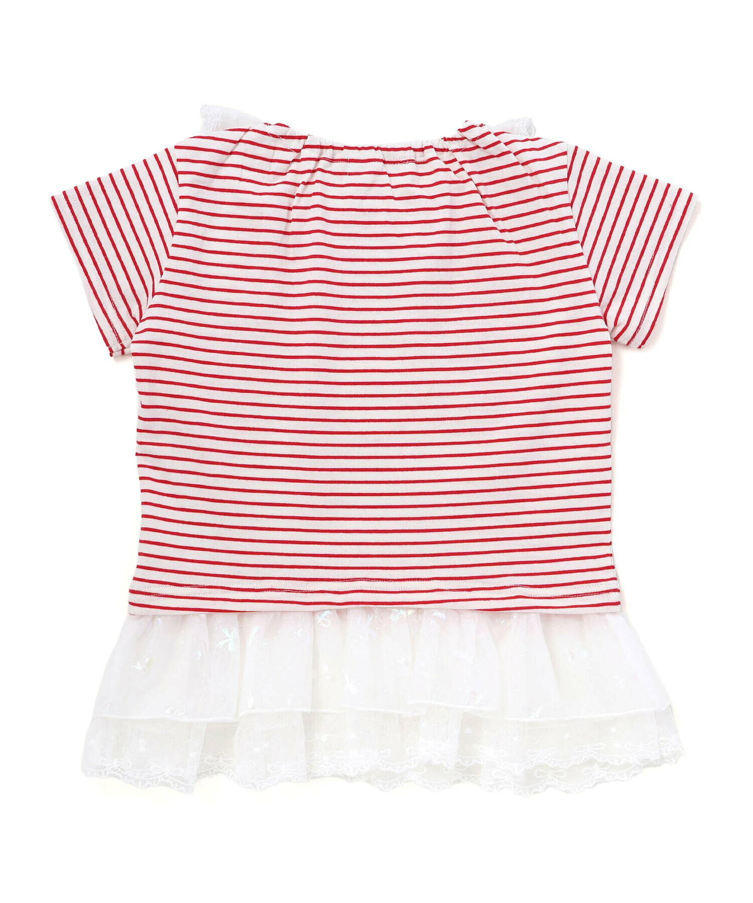 🇯🇵預訂 日本直送🇯🇵Slap Slip x Swimmer x Sanrio系列兩色人物印花亮片愛心蕾絲荷葉邊領口條紋短袖上衣