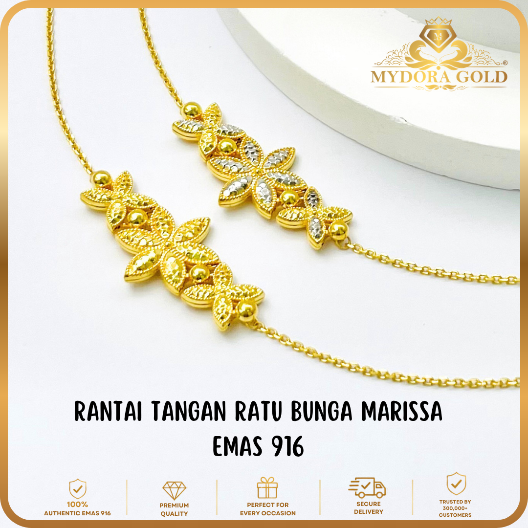 MYDORA Rantai Tangan Ratu Bunga Marissa l EMAS 916/22K