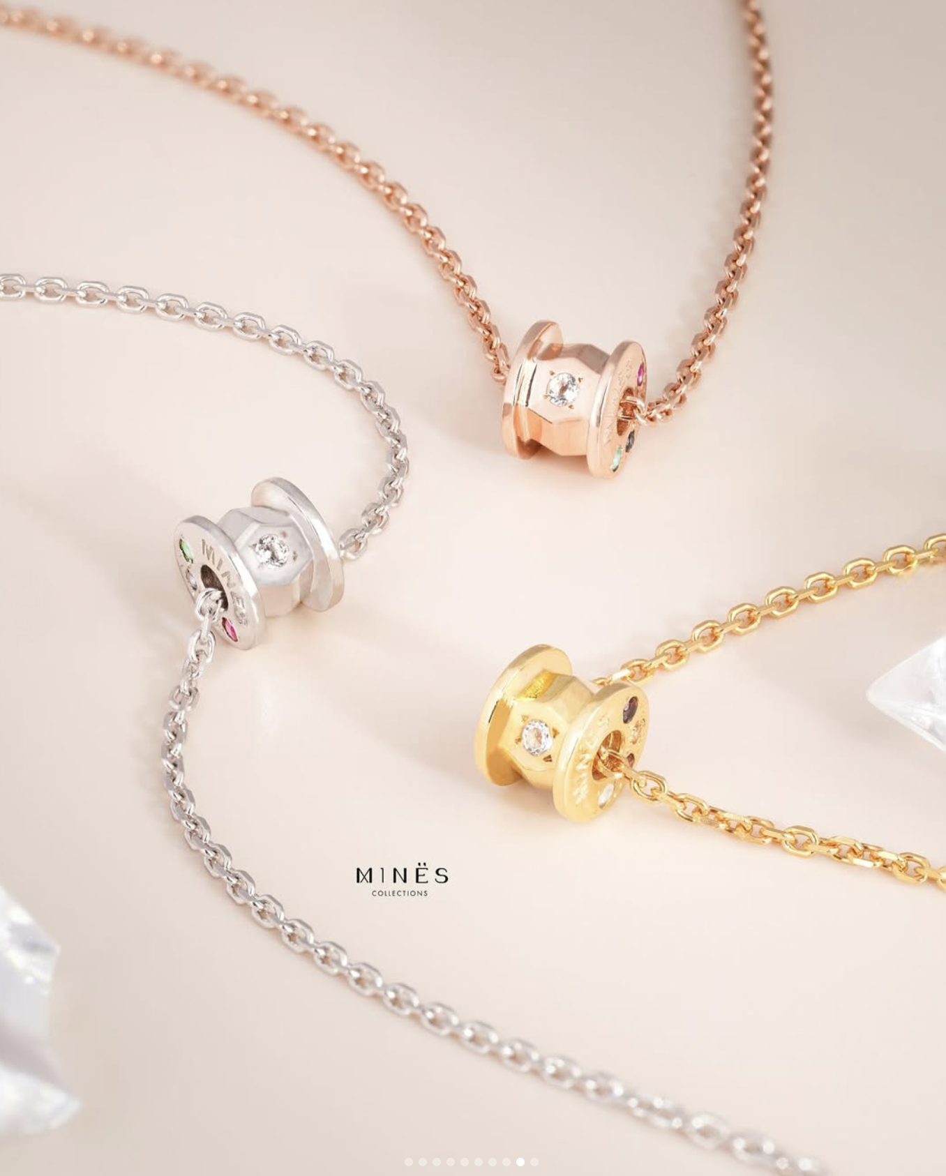 MINES Jewelry｜Classic Wheel Necklace 九寶石幸運之輪項鏈