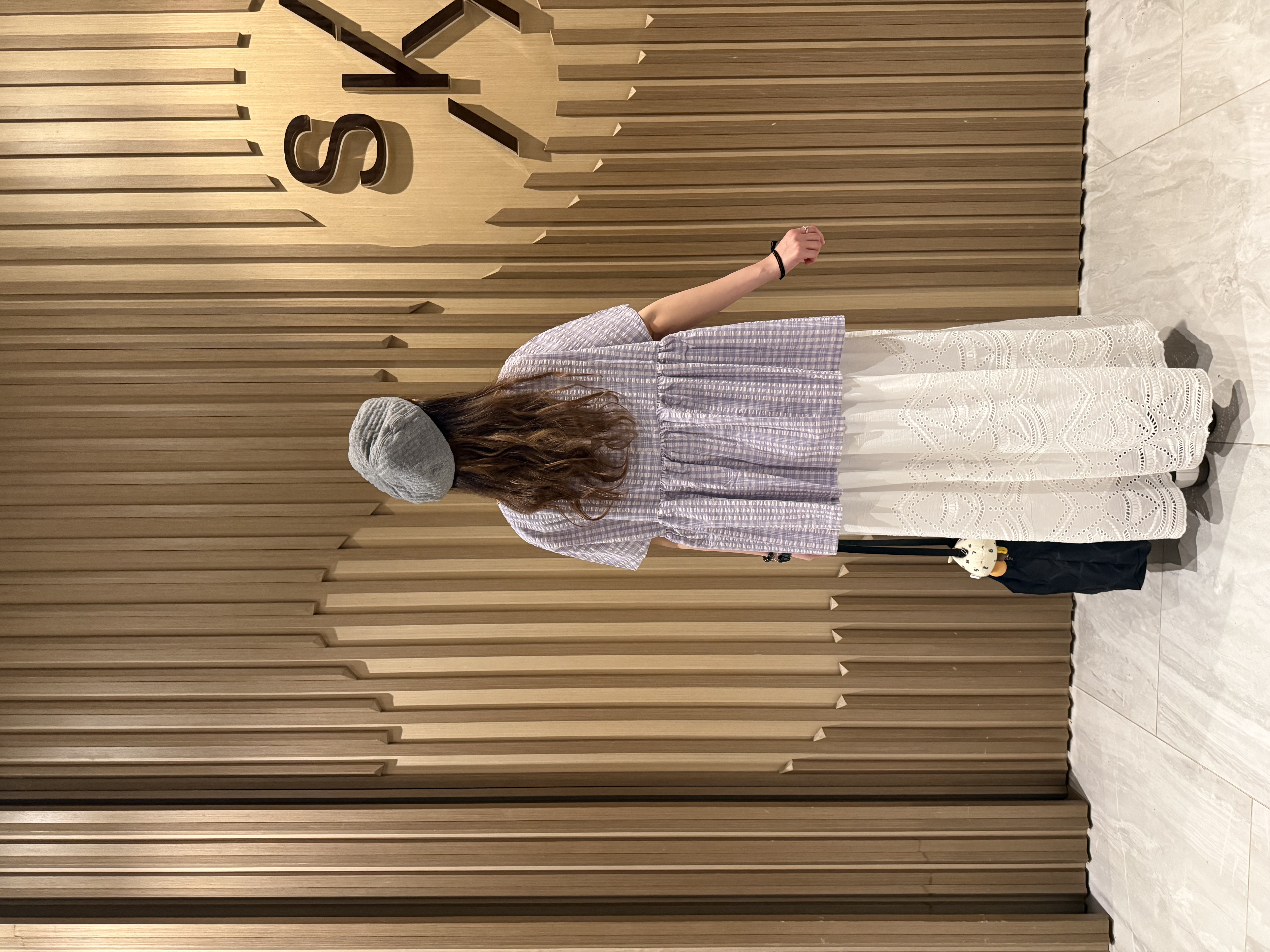 泡泡棉格仔𝐭𝐨𝐩（淡紫𝐱白）