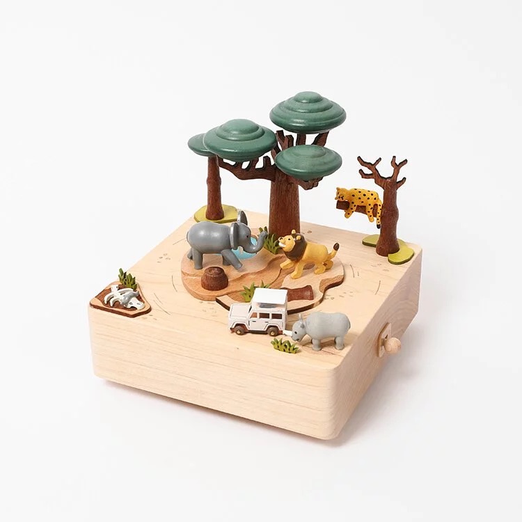 📦訂購 台灣代購 Wooderful life【非洲草原旅行】木製城市音樂盒