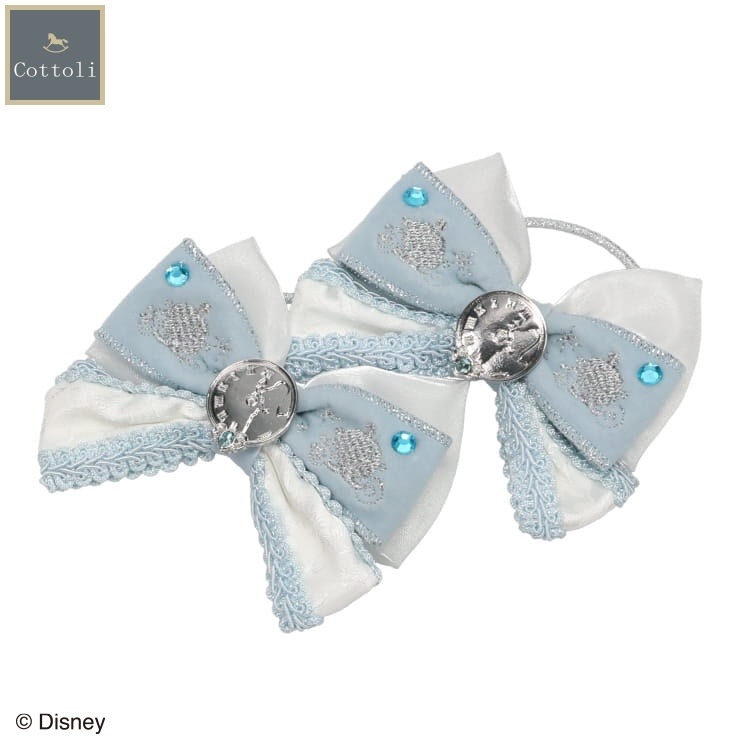 🇯🇵限時預訂 日本直送🇯🇵Cottoli x Disney公主系列灰姑娘刺繡閃石蝴蝶結髮圈兩件套