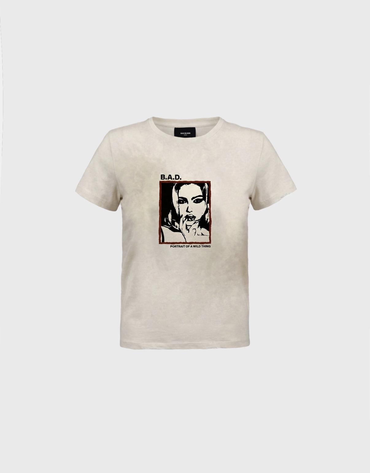 BADBLOOD [w-tee26-134] B.A.D. Frame Gals Short Sleeve T-Shirt - Cream